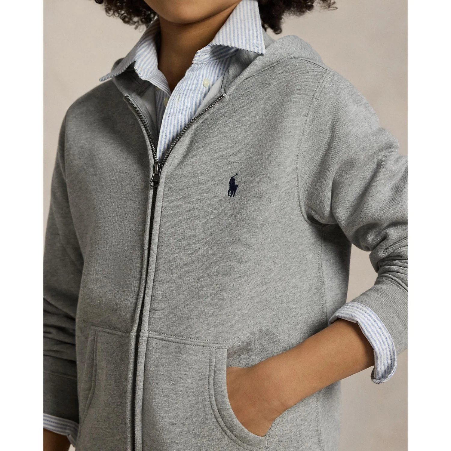 Polo Ralph Lauren Boy Hoodie Dark Sport Heather - Image 3