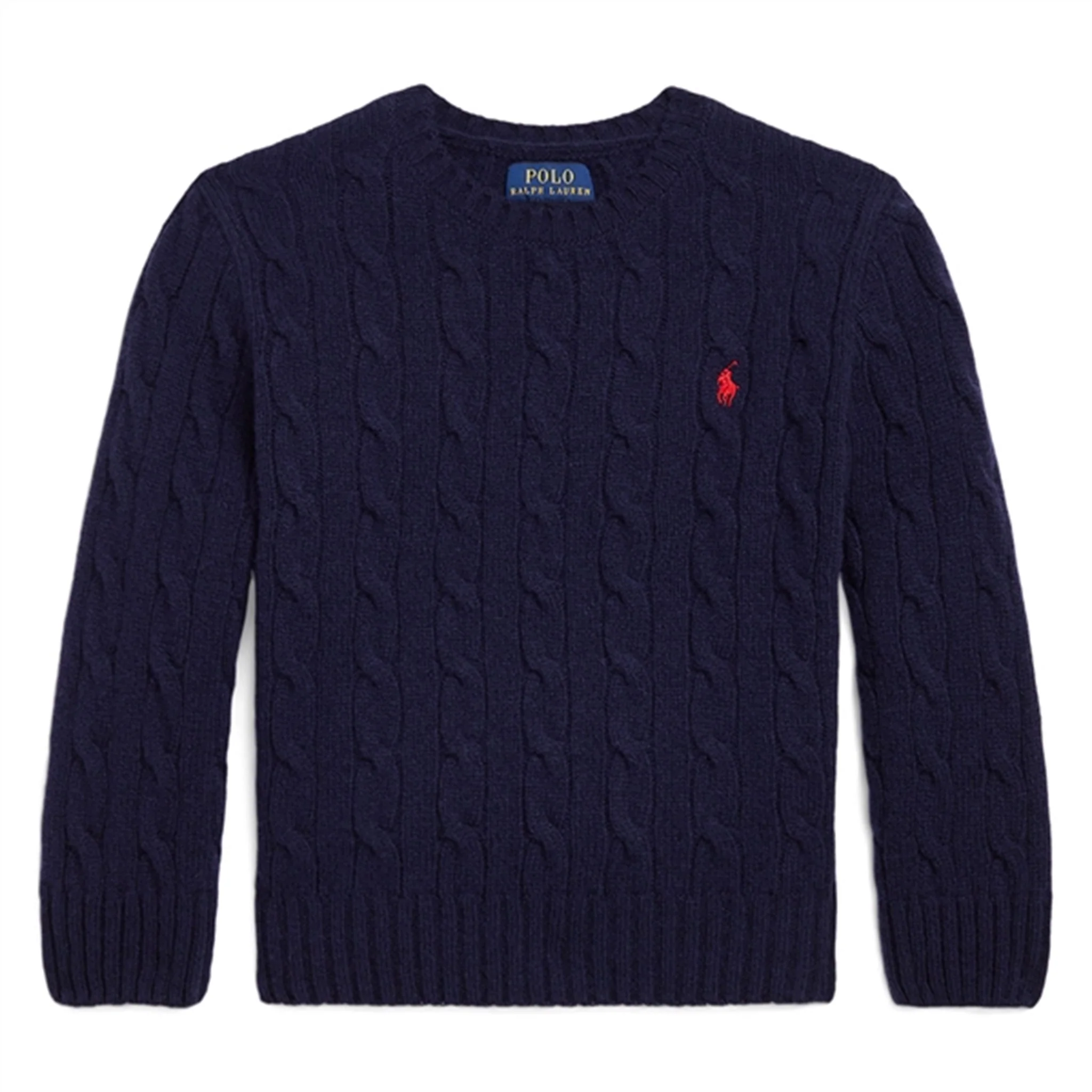 Polo Ralph Lauren Boy Long Sleeved Knit Cable Sweater Pullover Hunter Navy