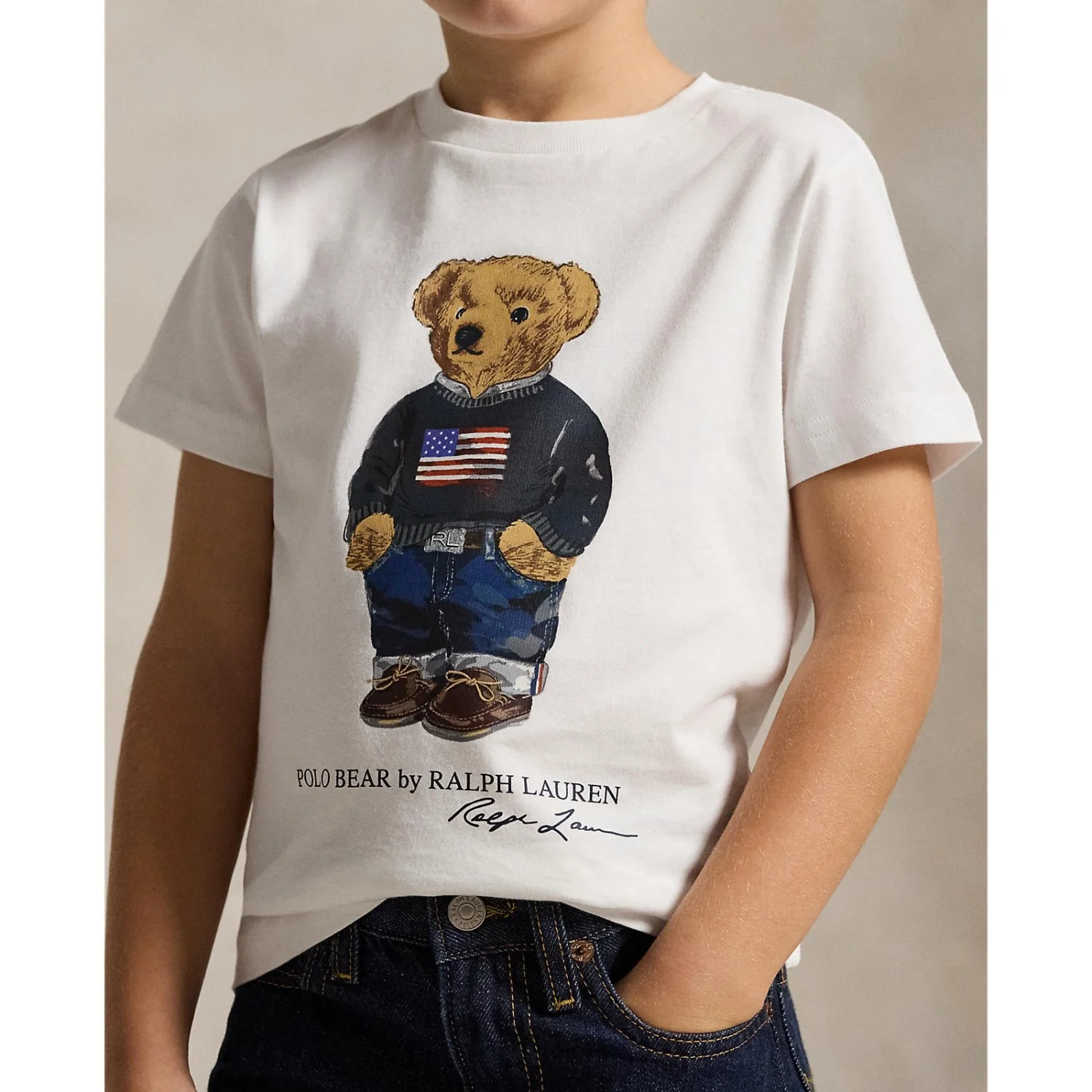 Polo Ralph Lauren White Core Bear Boy T-Shirt - Image 3
