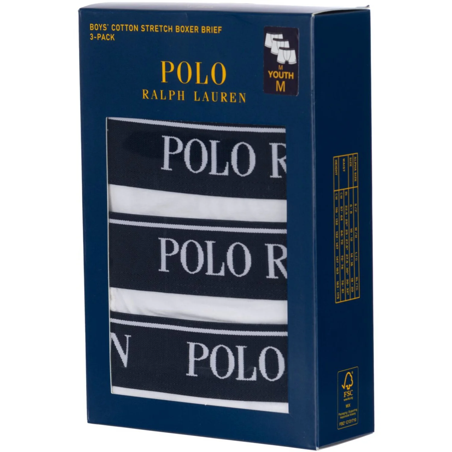 Polo Ralph Lauren White Cotton Stretch 3 Pack Boxer/Brief - Image 2