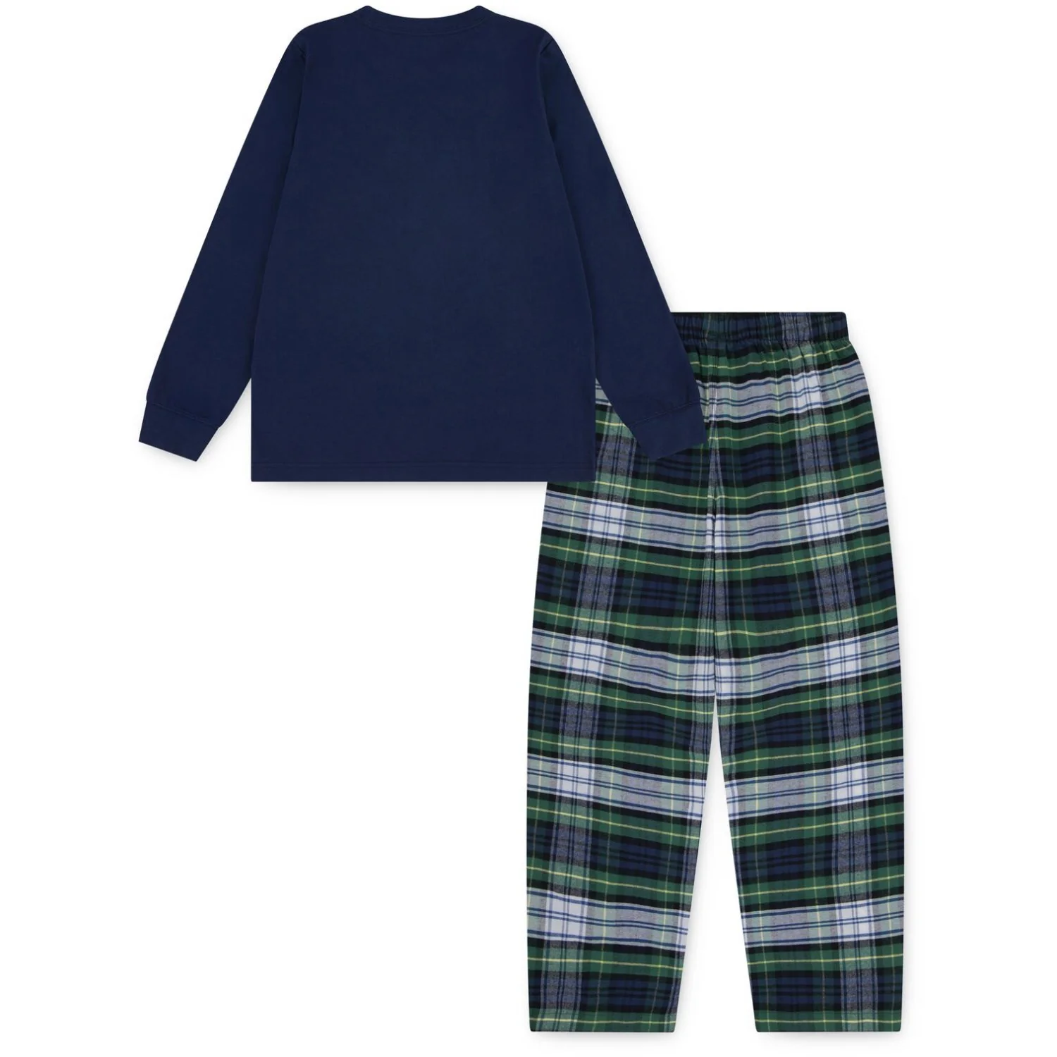 Polo Ralph Lauren White Gordon Plaid L/S Tee & Woven Pant Set - Image 4