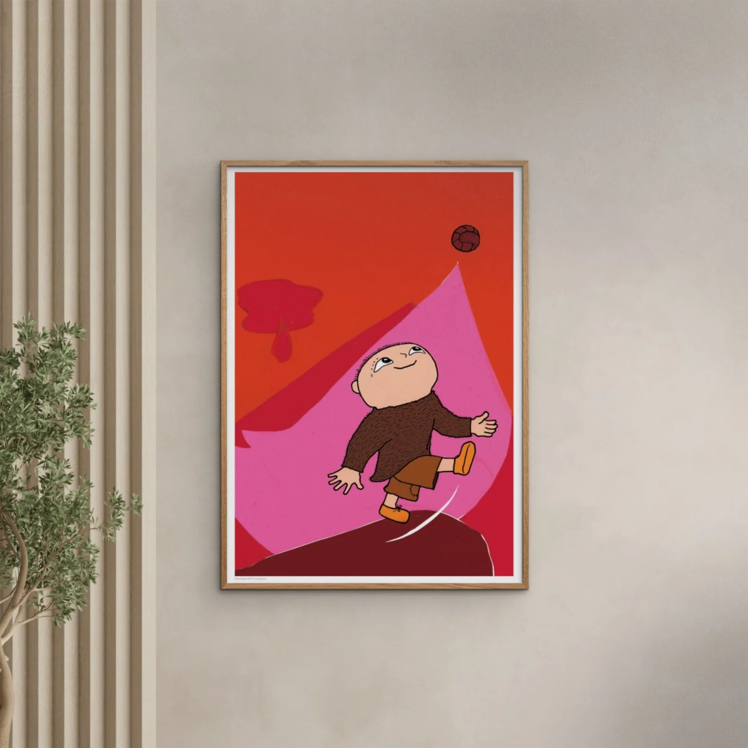 Poster & Frame Alfons Åberg - Alfons And Uhyret - Alfons Spiller Bold - Image 2