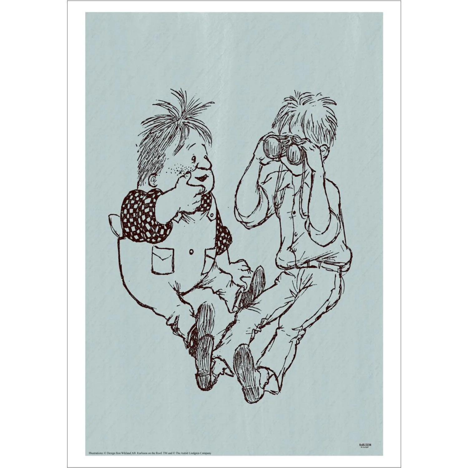 Poster & Frame Astrid Lindgren - Binacolurs - Karlsson On The Roof