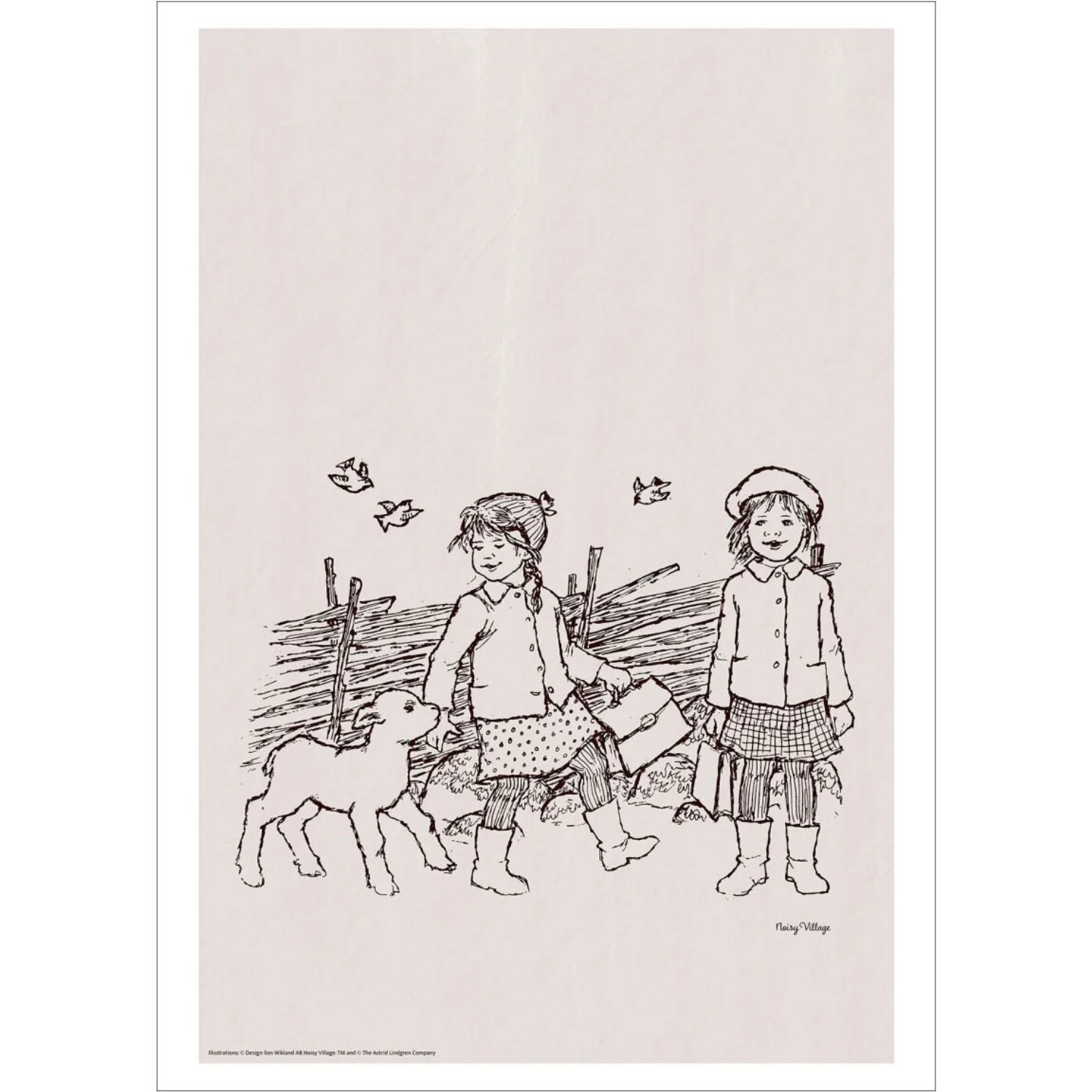 Poster & Frame Astrid Lindgren - Sheep And Butterflies - Noisy Village