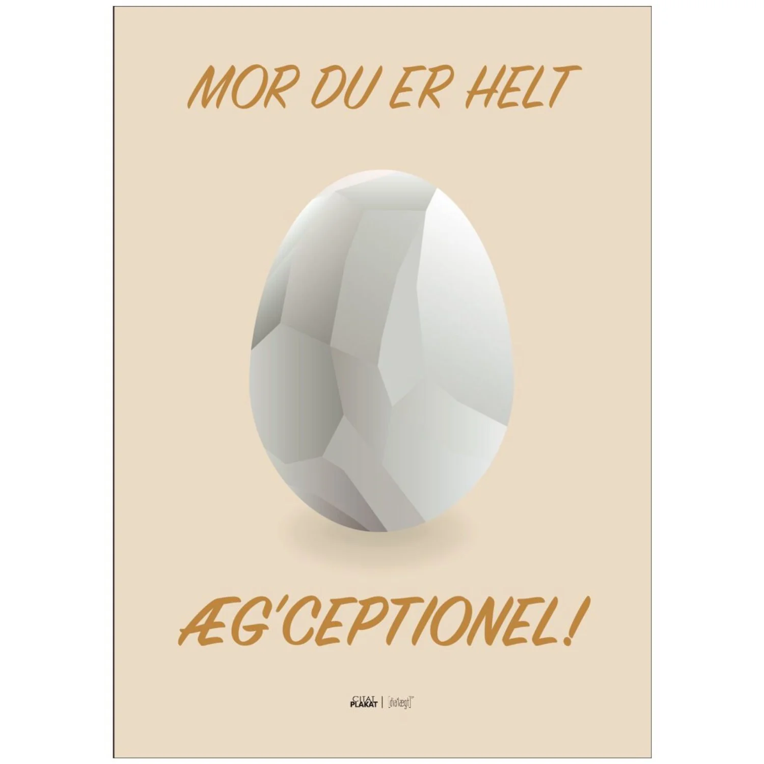 Poster & Frame Citatplakat - Du Er Æg'ceptionel