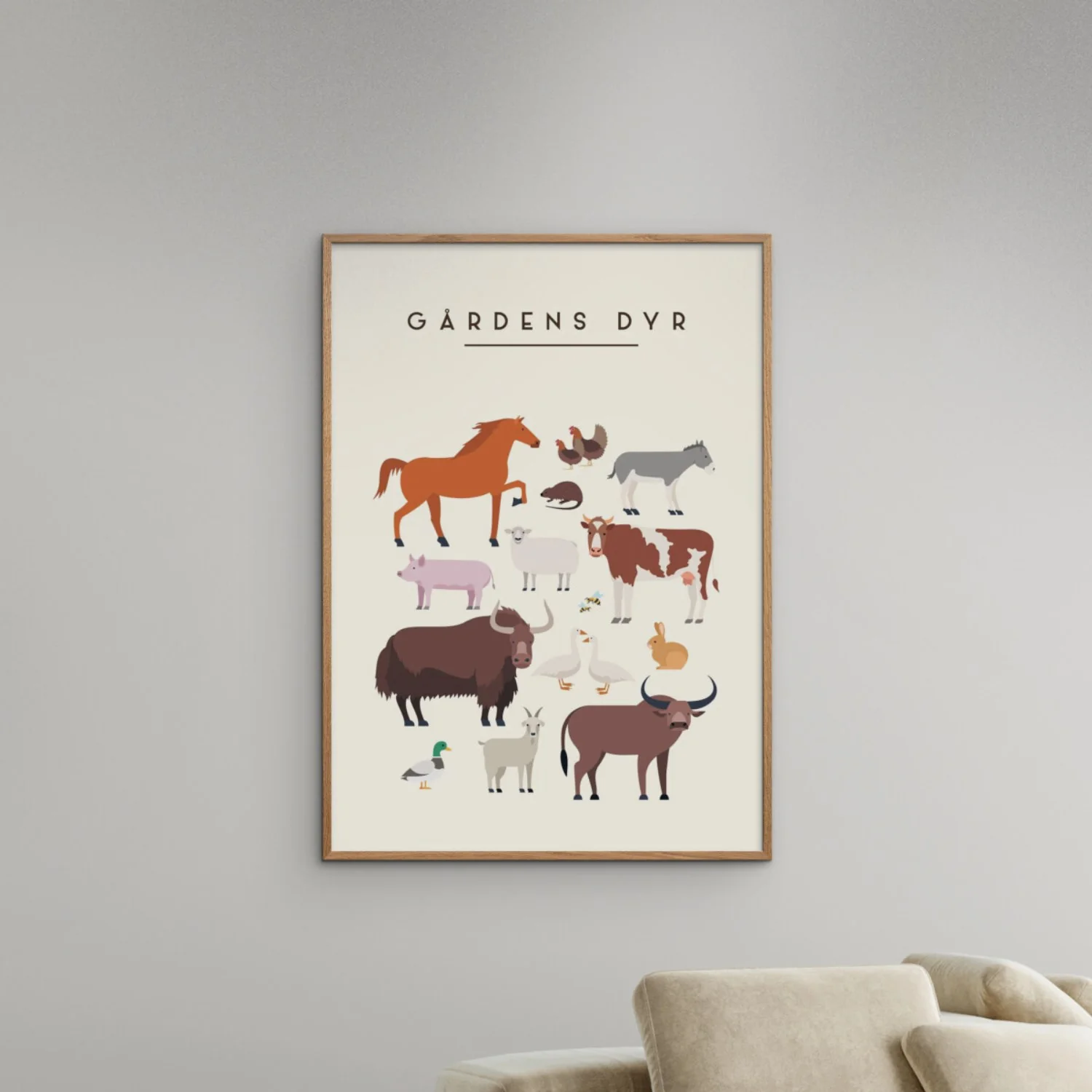 Poster & Frame Citatplakat - Gårdens Dyr – Børneplakat - Image 2