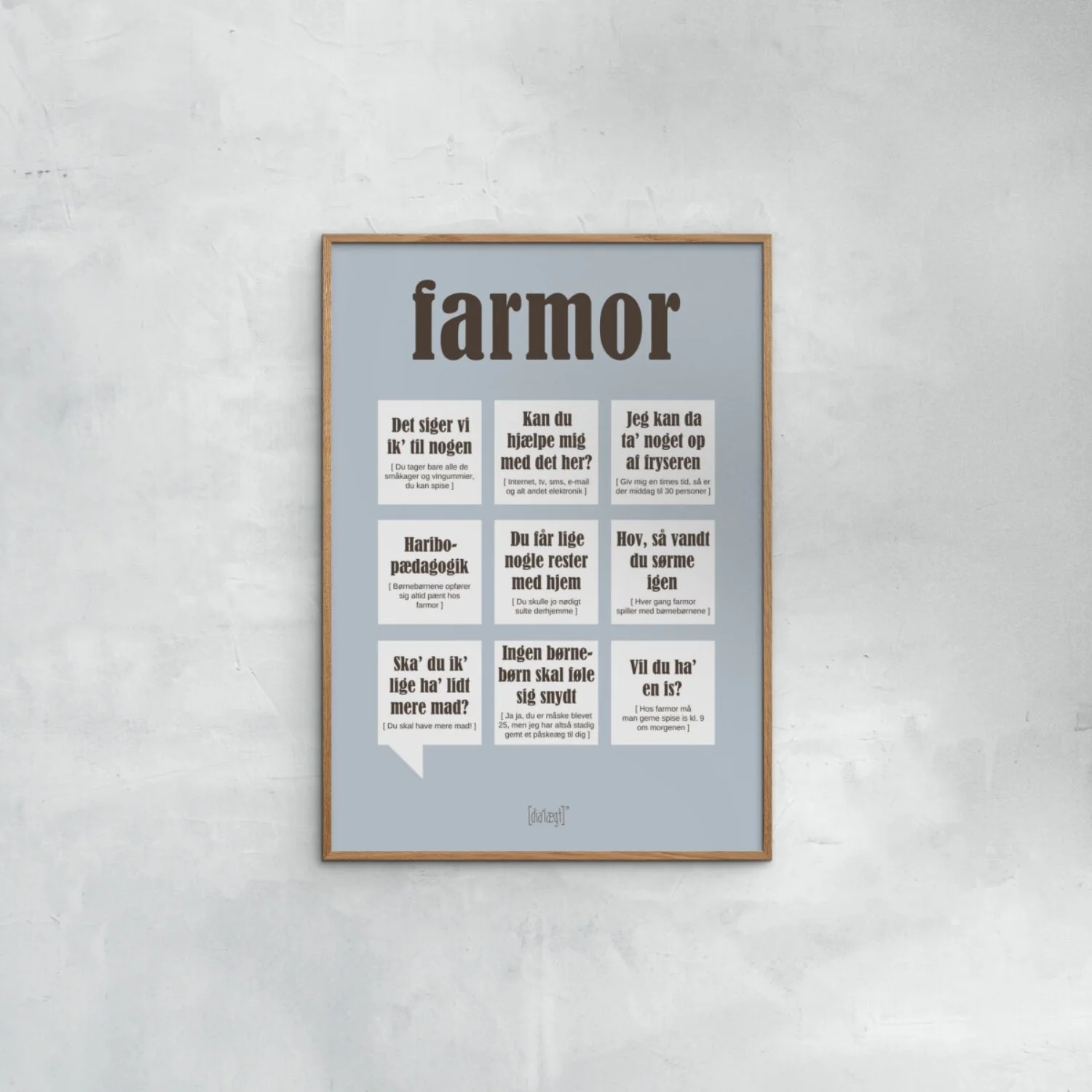 Poster & Frame Dialægt - Farmor — Grå - Image 2