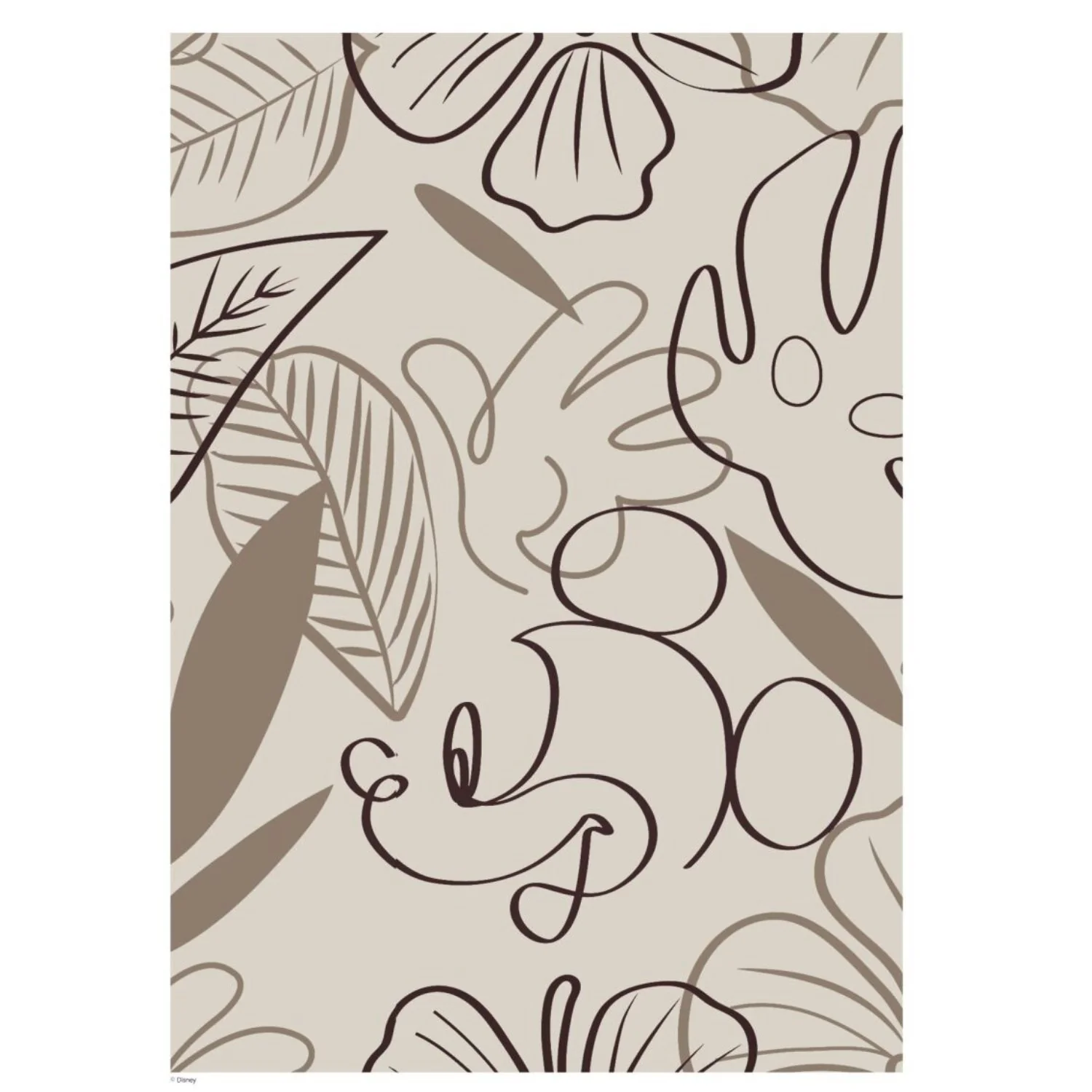 Poster & Frame Disney - Brown Leaves Mickey