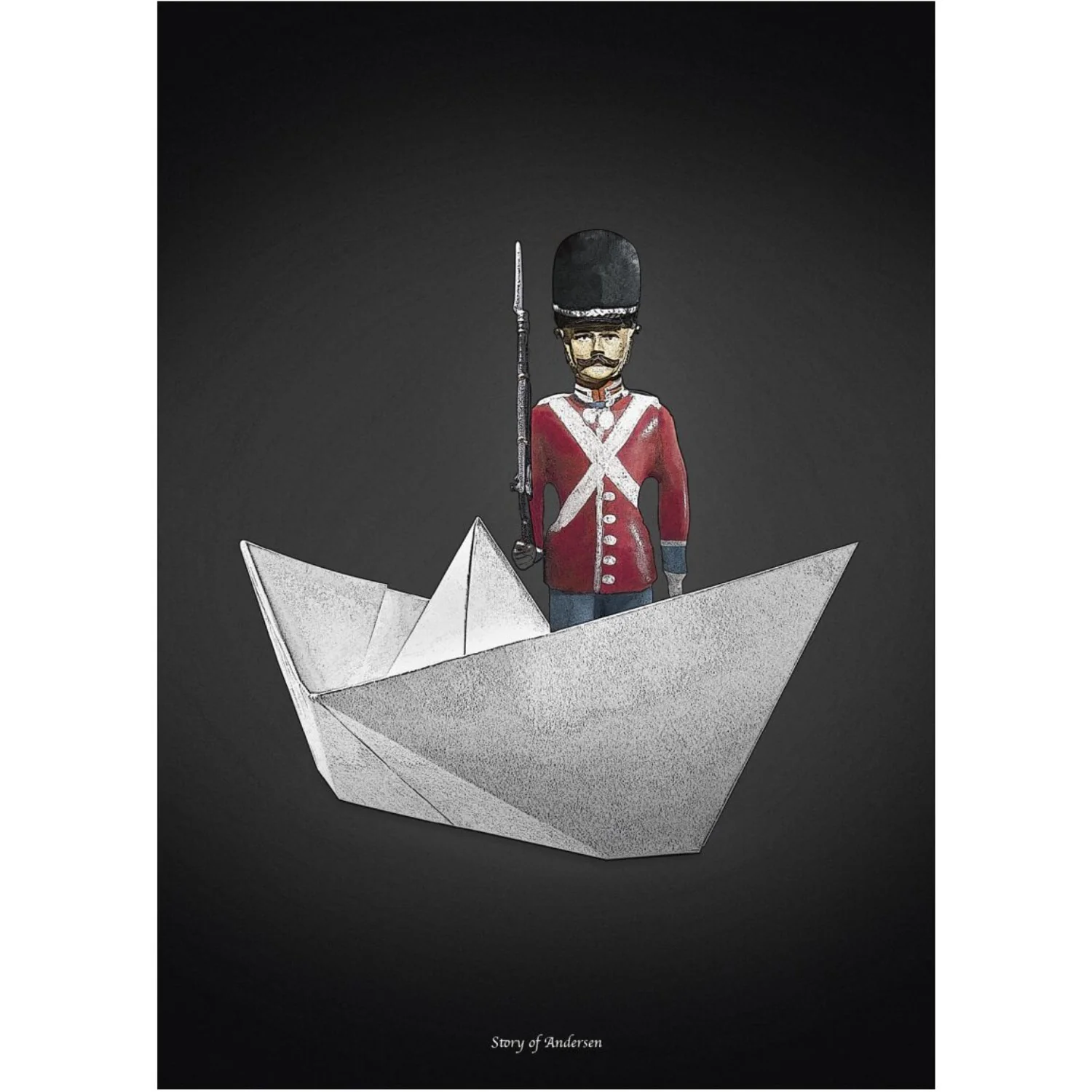 Poster & Frame Story Of Andersen - Den Standhaftige Tindsoldat - Hvid/Sort Baggrund