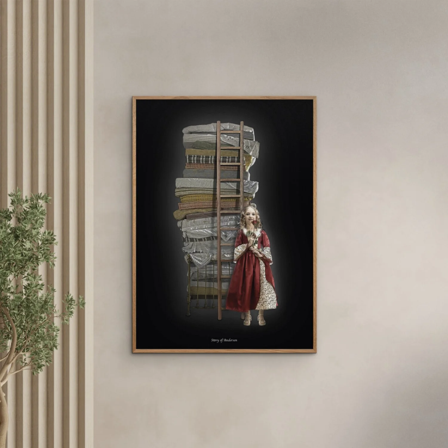 Poster & Frame Story Of Andersen - Prinsessen På Ærten - Hvid/Sort Baggrund - Image 2