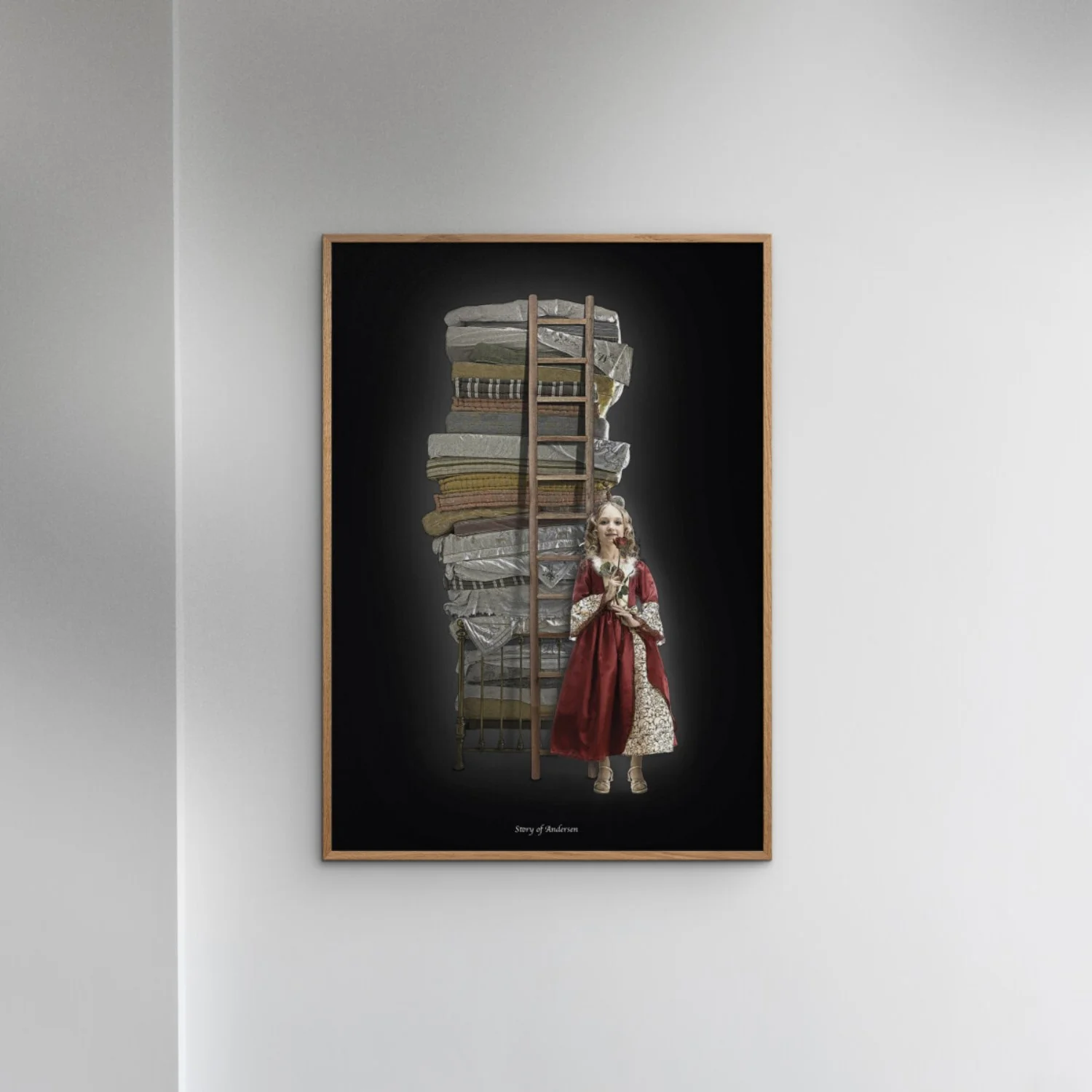 Poster & Frame Story Of Andersen - Prinsessen På Ærten - Hvid/Sort Baggrund - Image 2