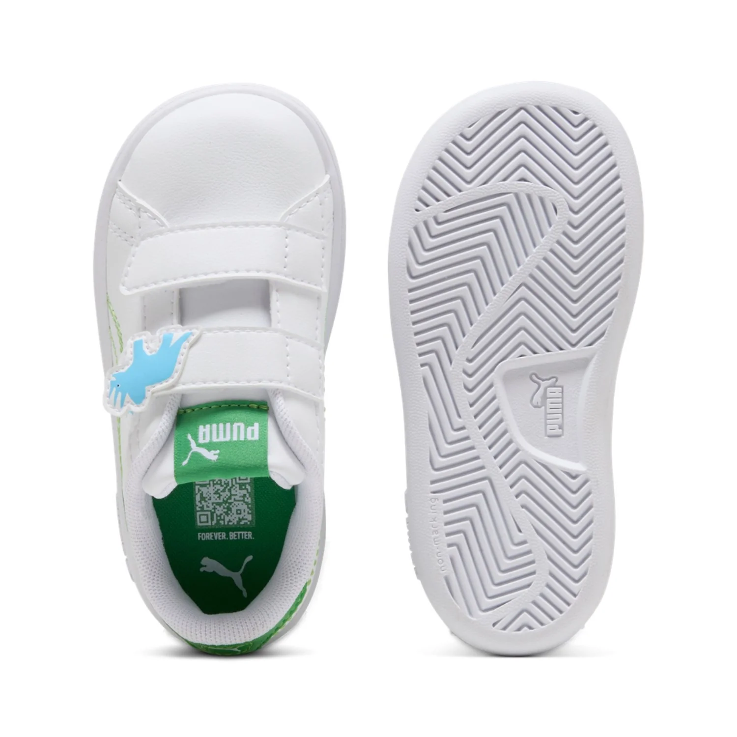 Puma White-Green Fruit-Vibrant Blue Puma Smash 3.0 Dino V Inf - Image 6