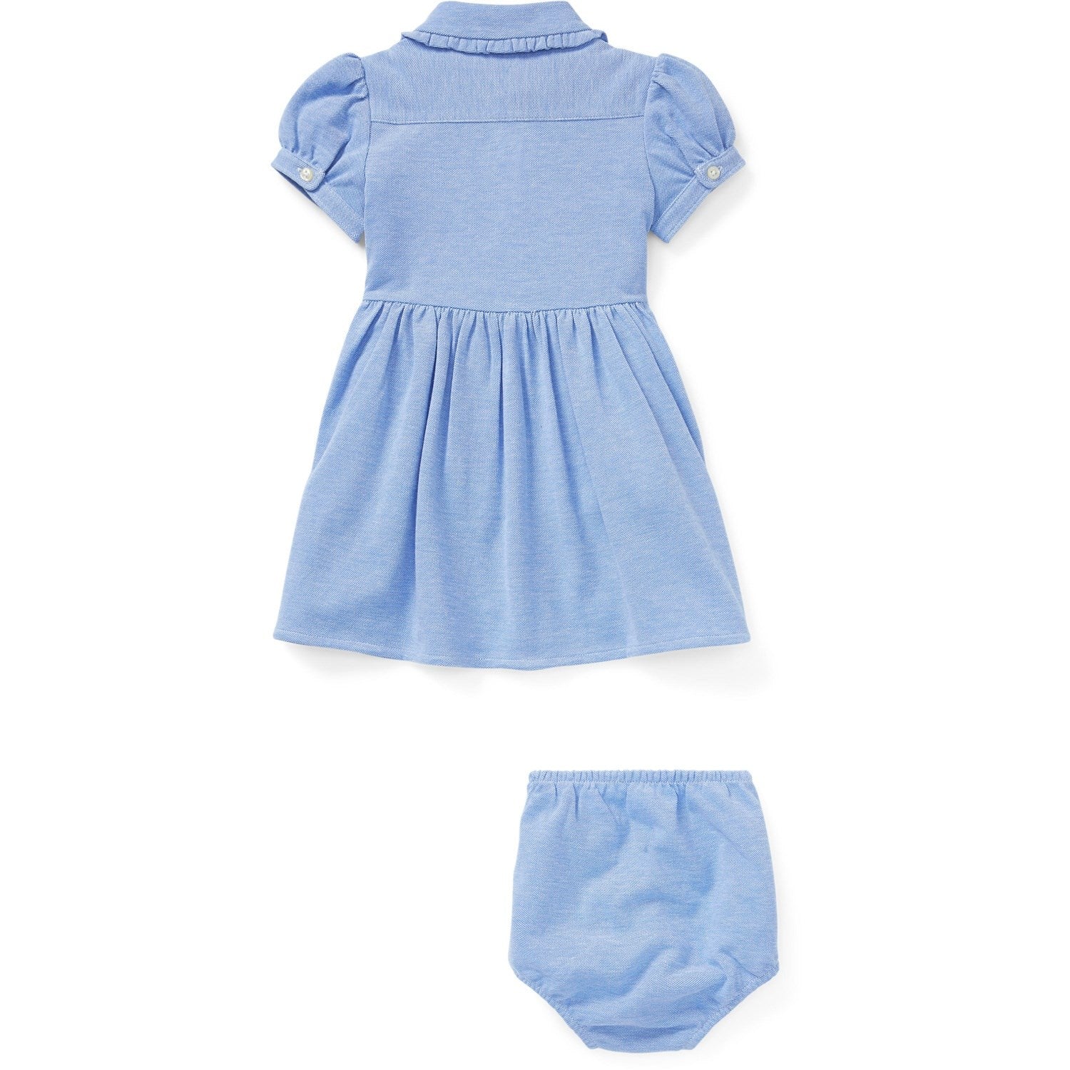 Ralph Lauren Baby Solid Oxford Dress & Bloomers Harbour Island Blue - Image 2