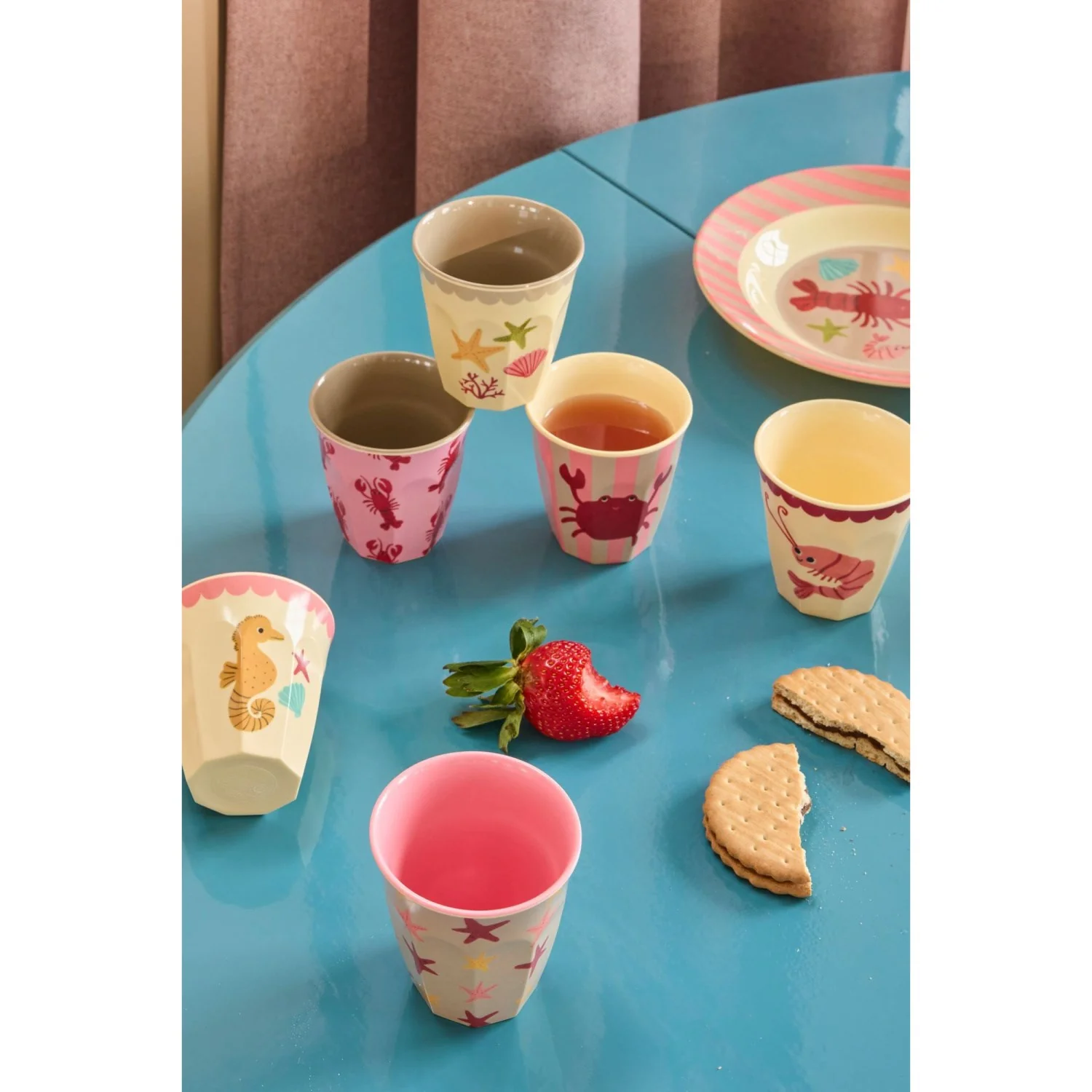 Rice Coral Ocean Print Melamine Cups Small 6 Pack 160 Ml - Image 2