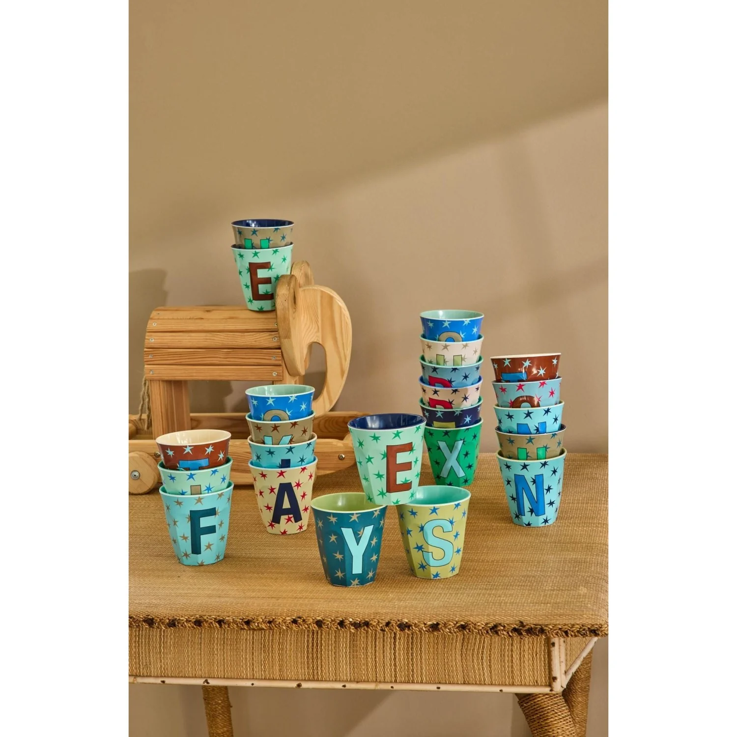 Rice Flowers Medium Melamine Cup With The Letter S - Image 2