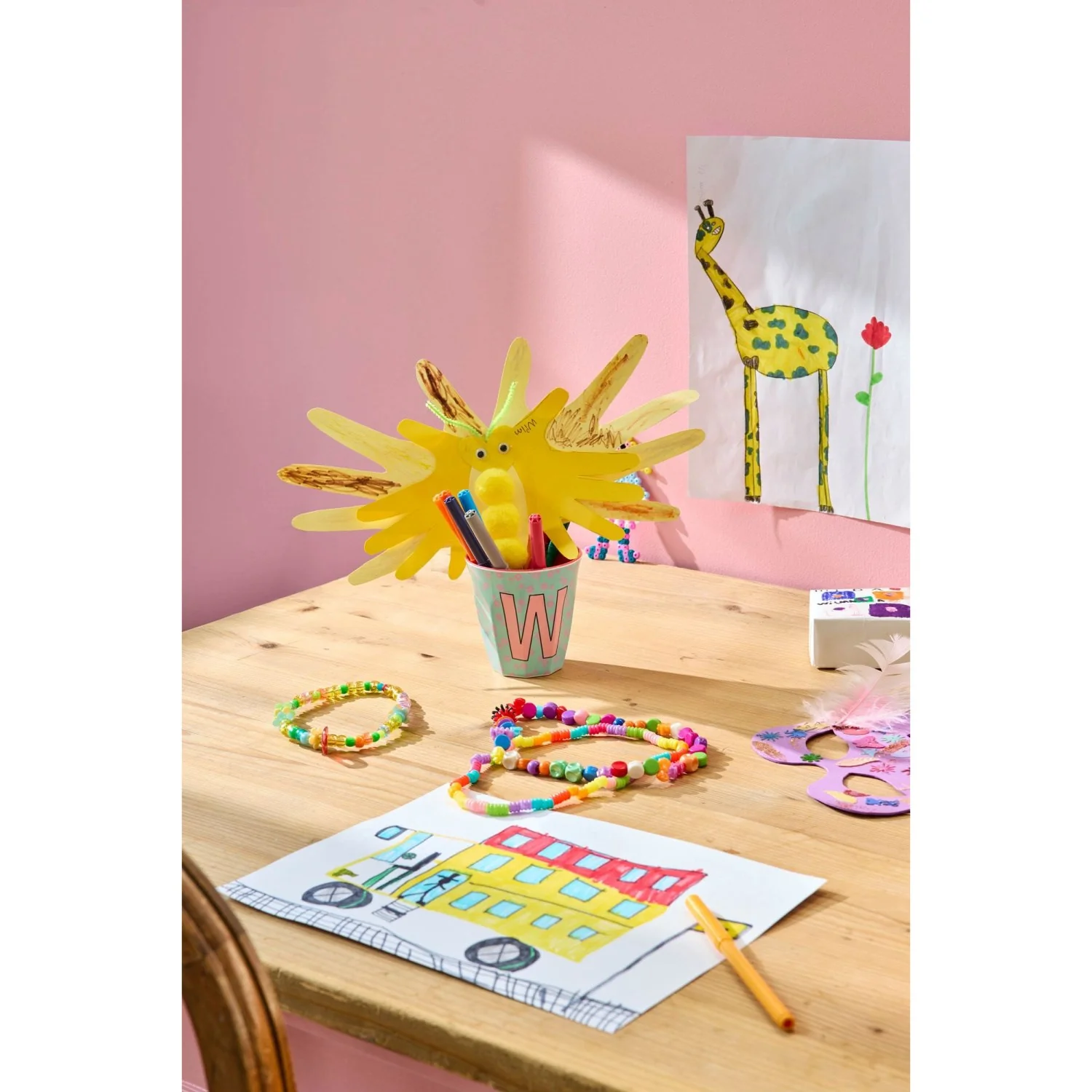 Rice Flowers Medium Melamine Cup With The Letter W - Image 2