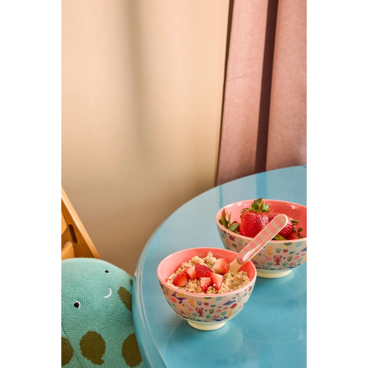 Rice Melamine Bowl With Coral Ocean Print - Medium - 700 Ml - Image 2