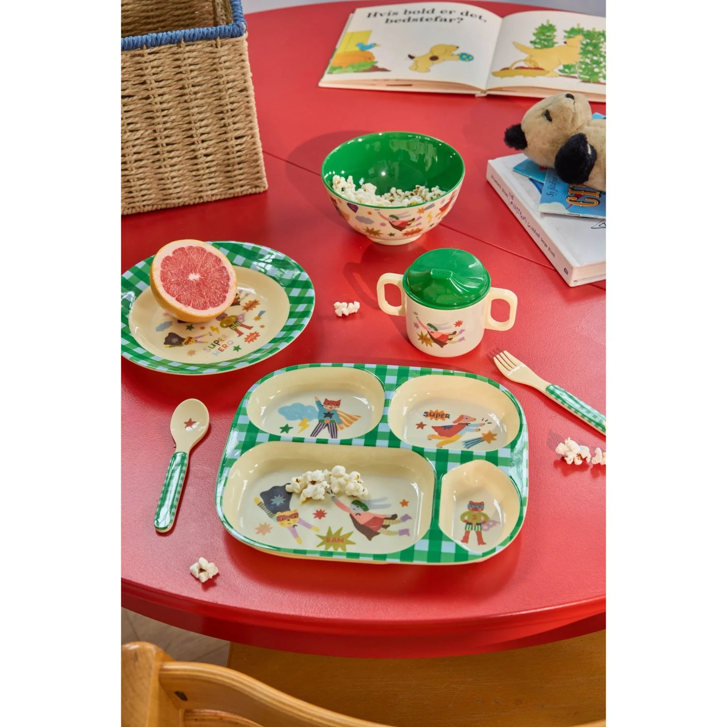 Rice Melamine Bowl With Hero Print - Medium - Green - 700 Ml - Image 2