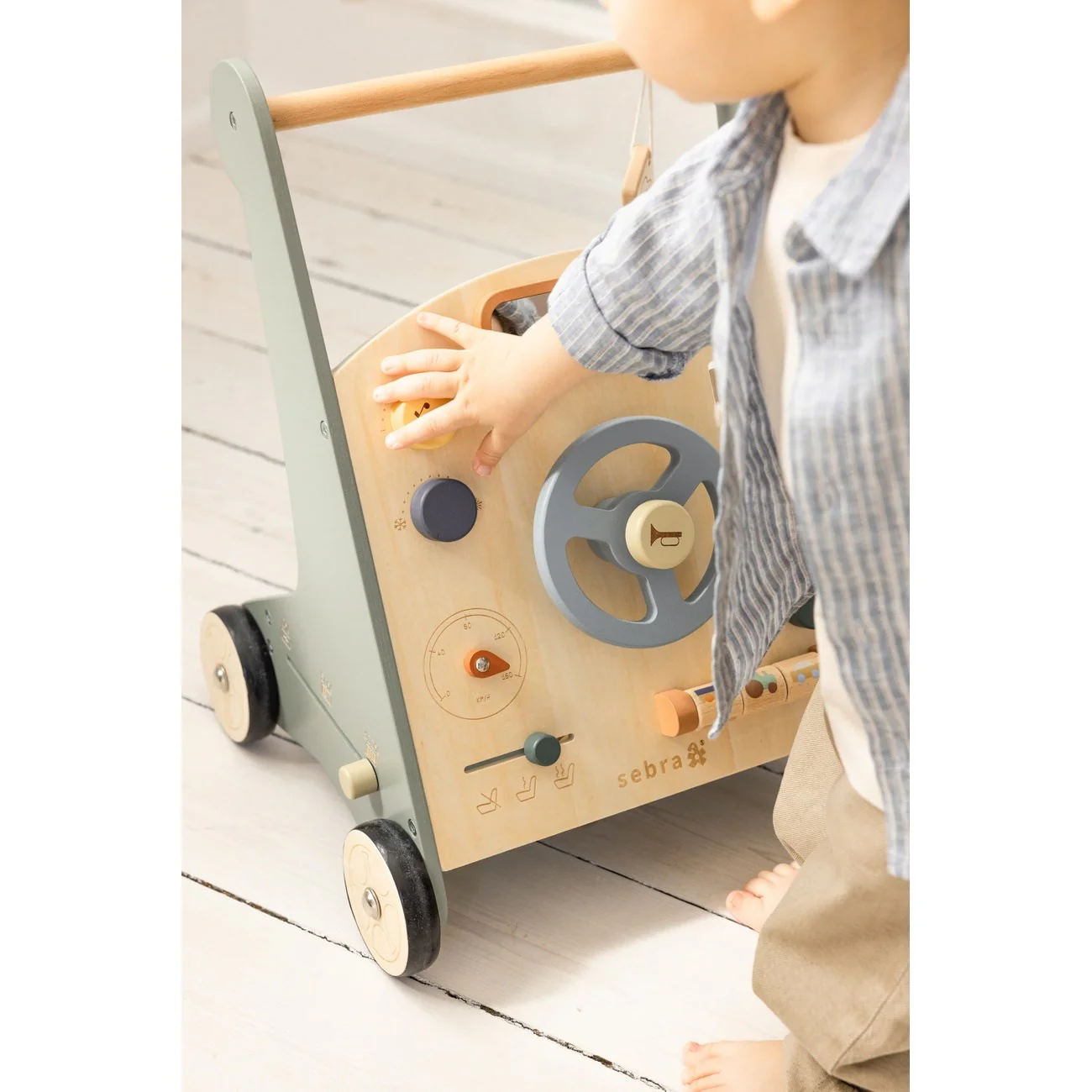 Sebra Wooden Activity Walker Car - Image 13