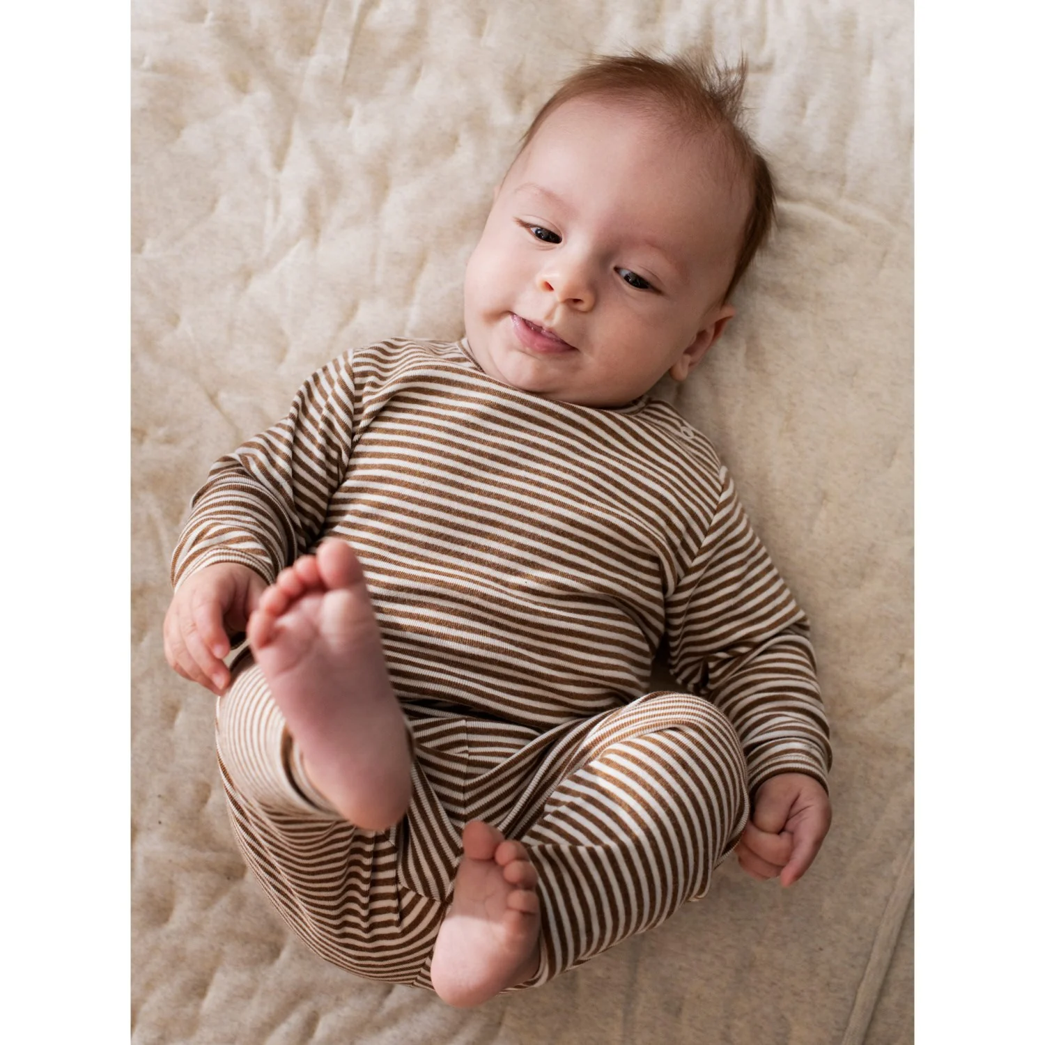Serendipity Almond/Offwhite Baby Leggings Stripe - Image 3