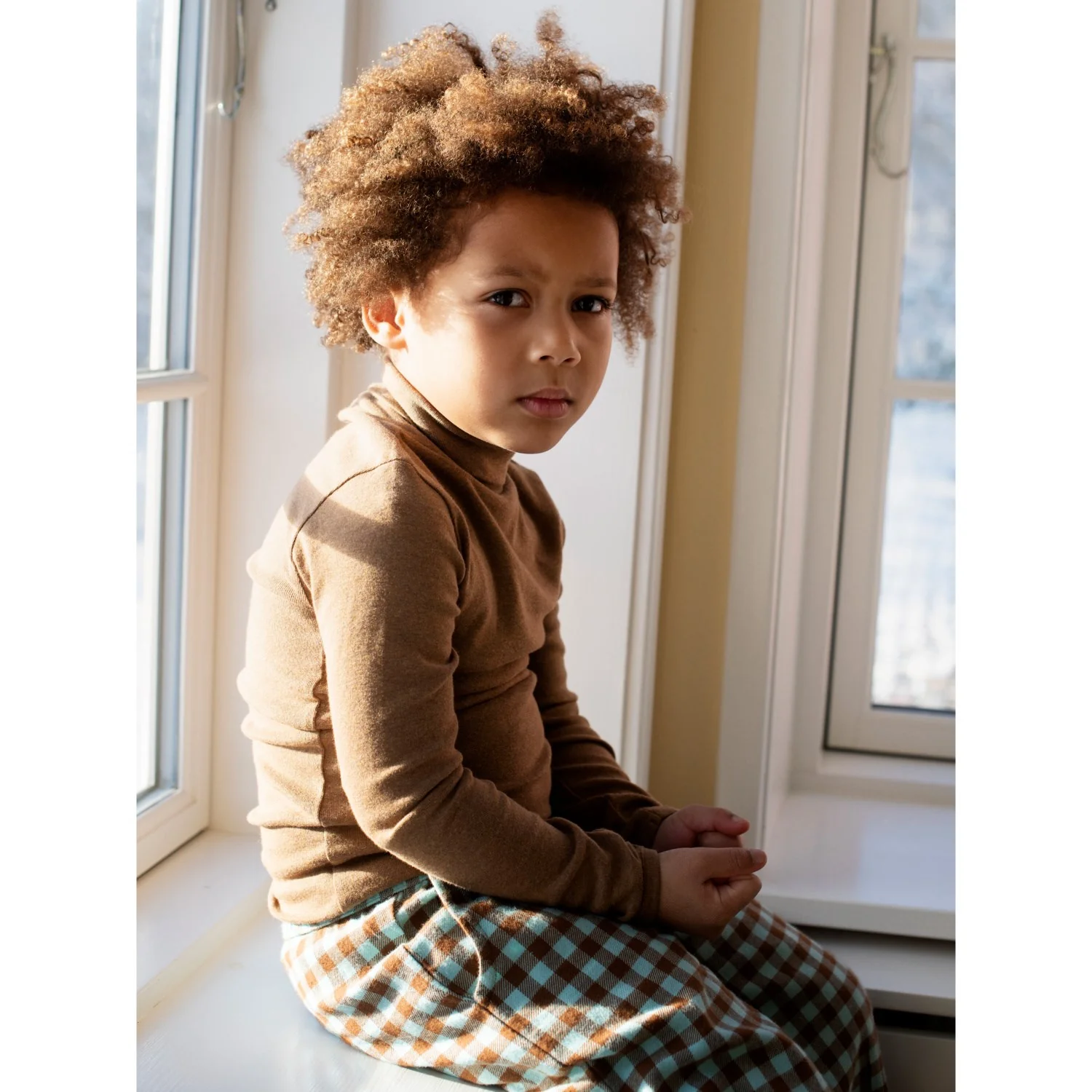 Serendipity Almond Turtleneck Blouse - Image 2