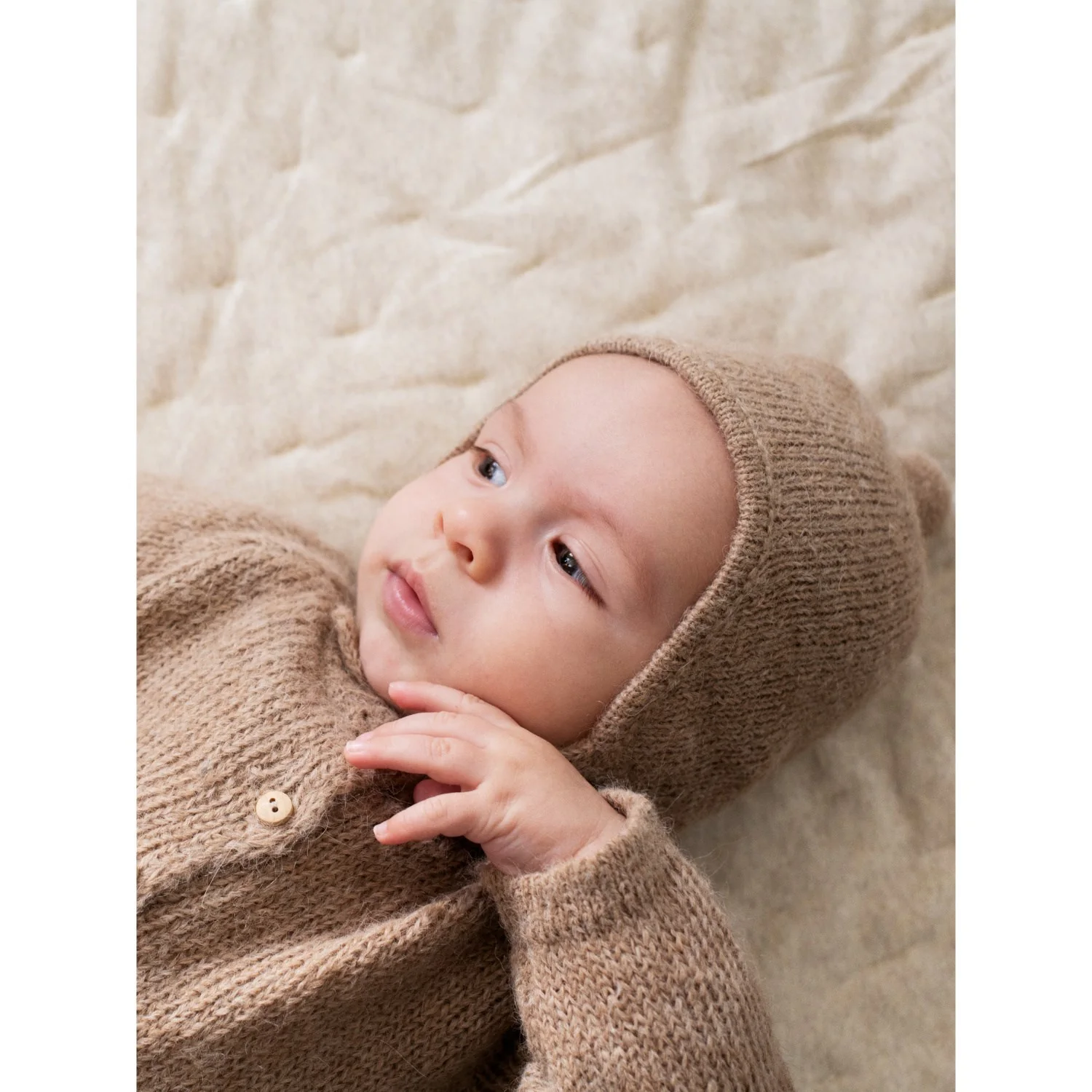 Serendipity Beige Baby Alpaca Suri Cardigan - Image 4