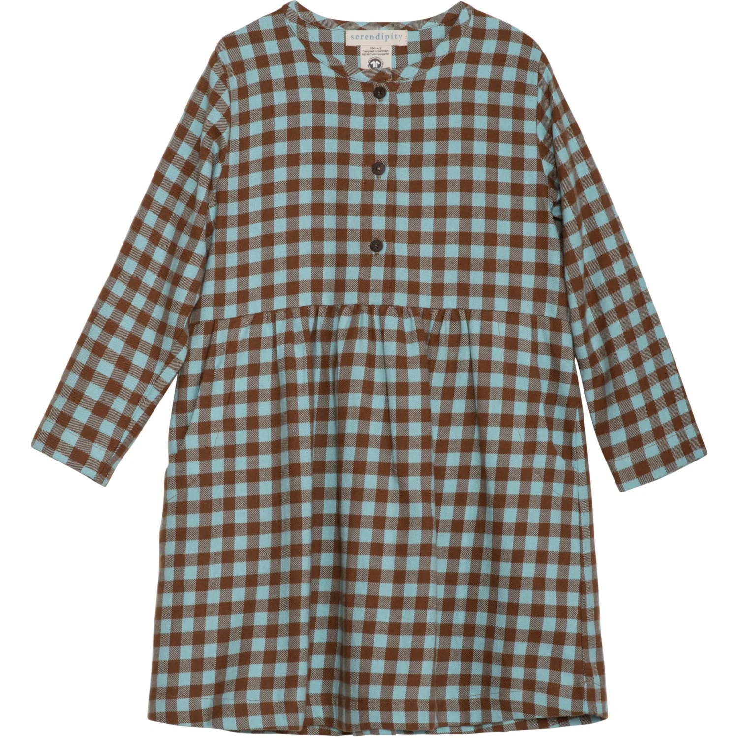 Serendipity Coffee Checks Brushed Dress
