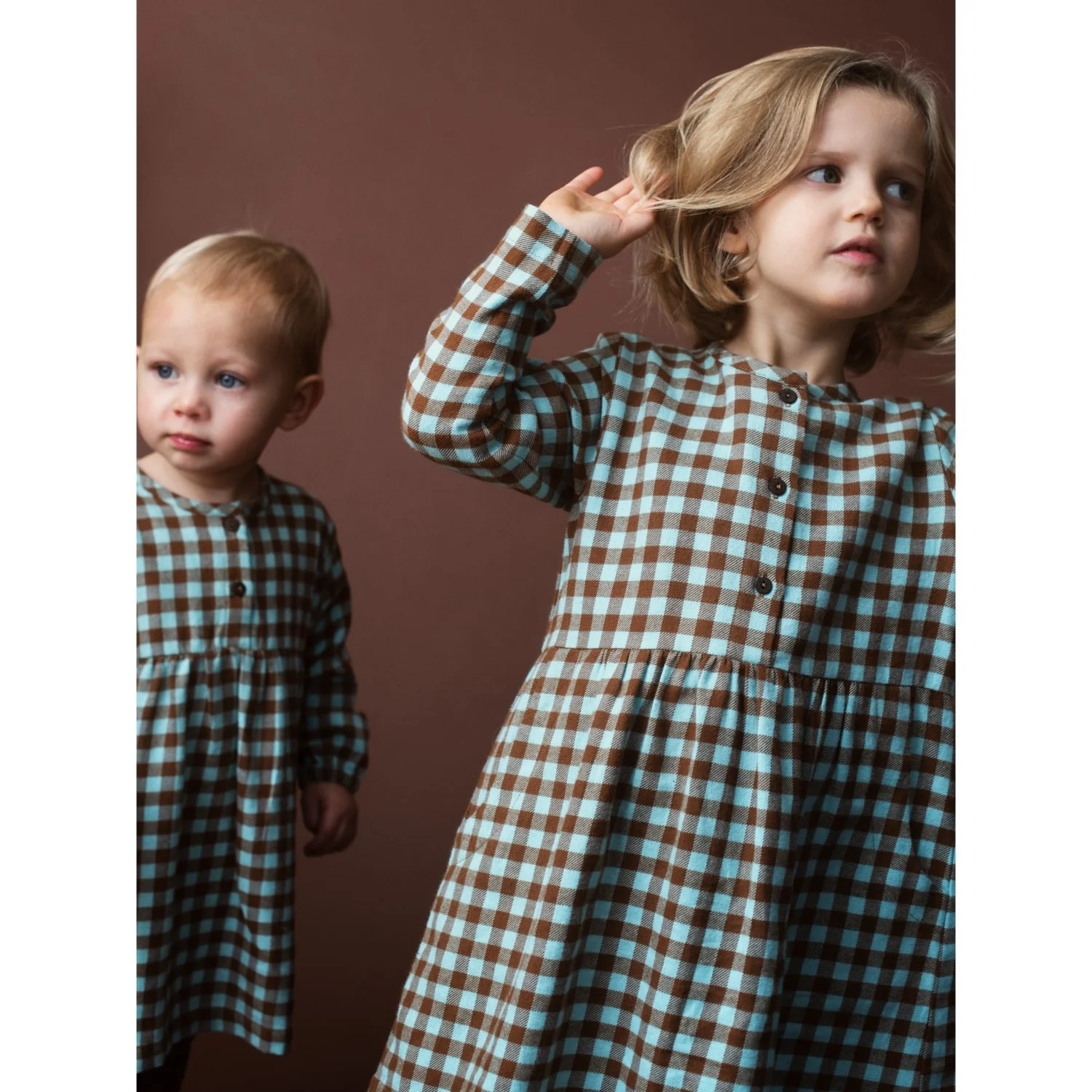 Serendipity Coffee Checks Brushed Dress - Image 3