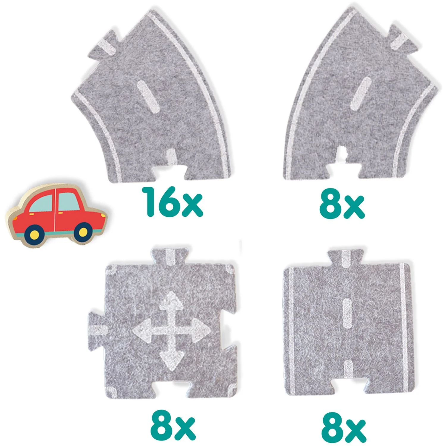 SES Creative Felt Road Surface, with Car 40 Pieces - Image 5