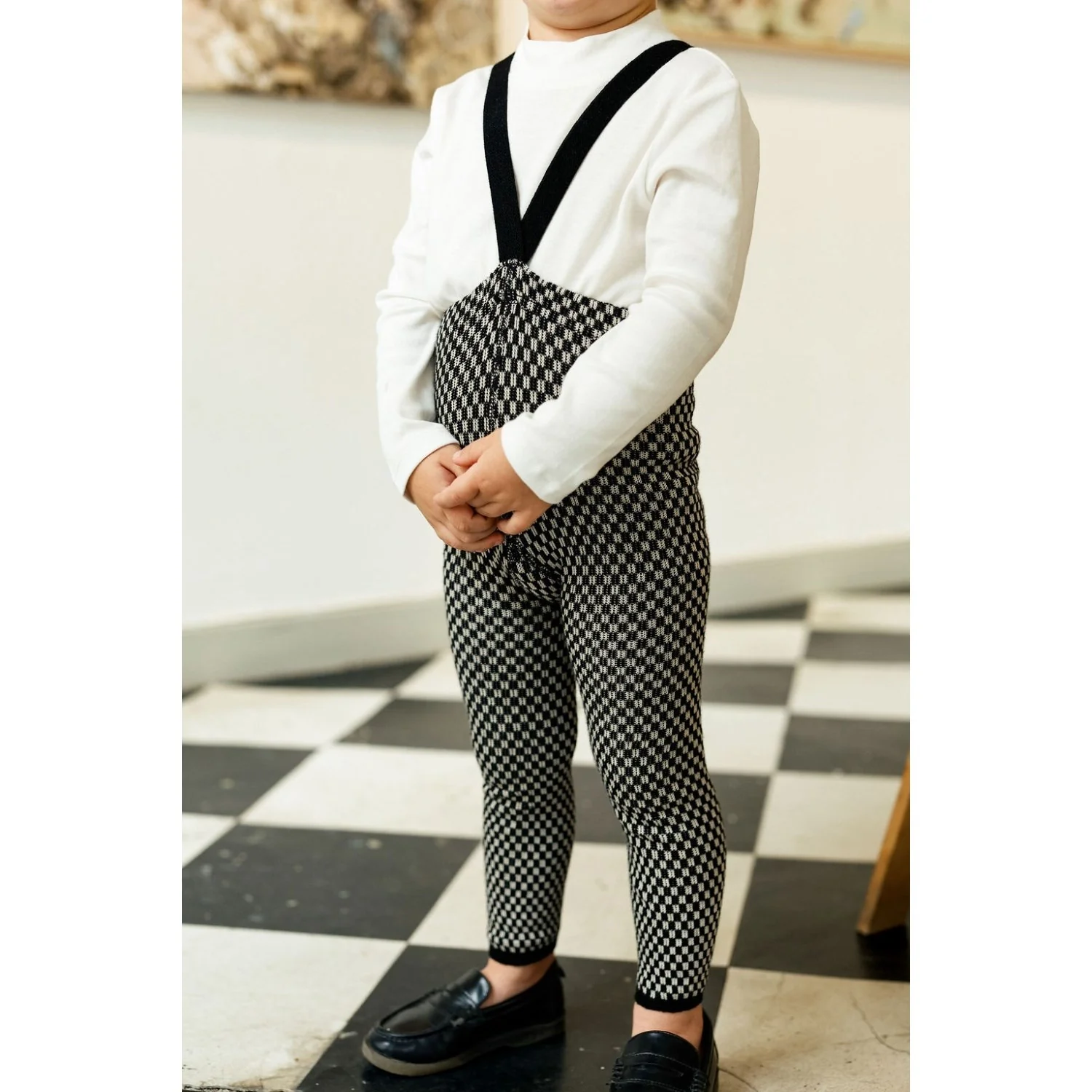 Silly Silas Black X White Checked Special Footless Tights - Image 11