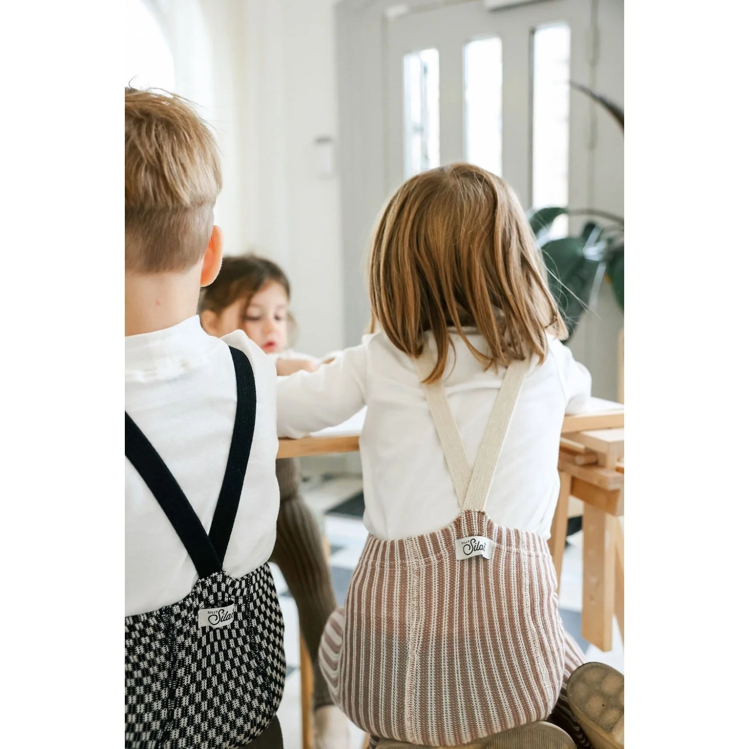 Silly Silas Black X White Checked Special Footless Tights - Image 18