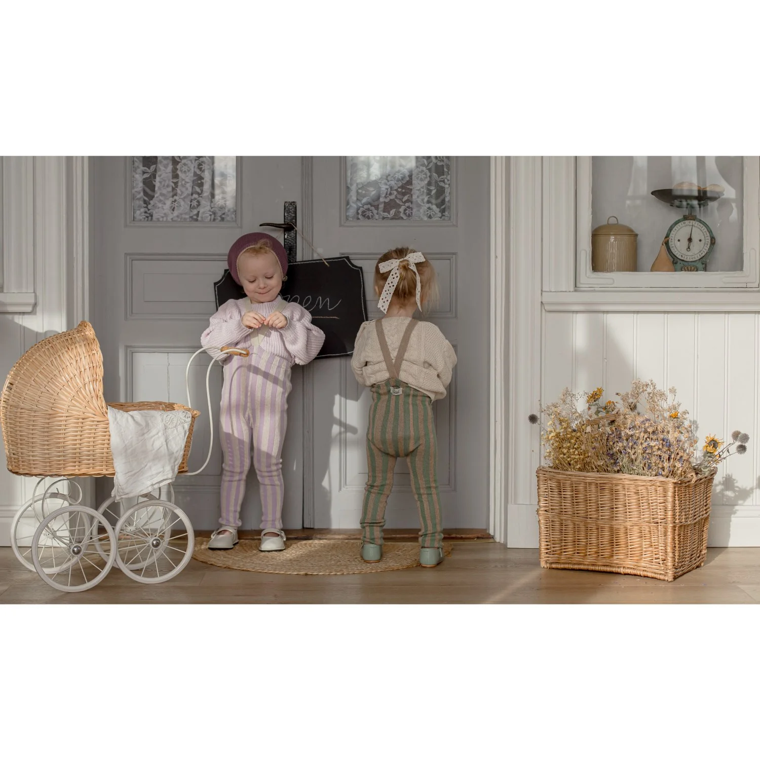 Silly Silas Lavender X Cream Striped Footless Tights Special Edition - Image 16