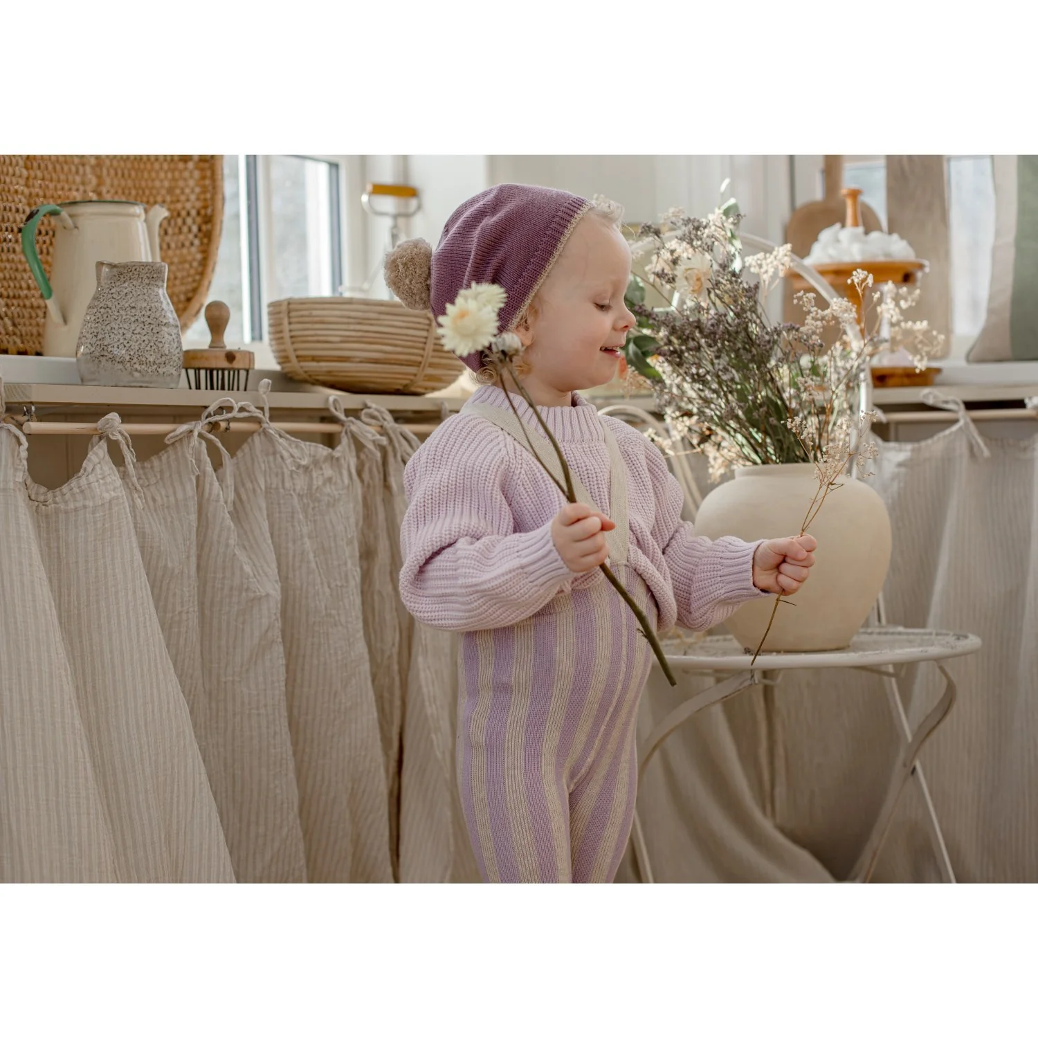 Silly Silas Lavender X Cream Striped Footless Tights Special Edition - Image 21