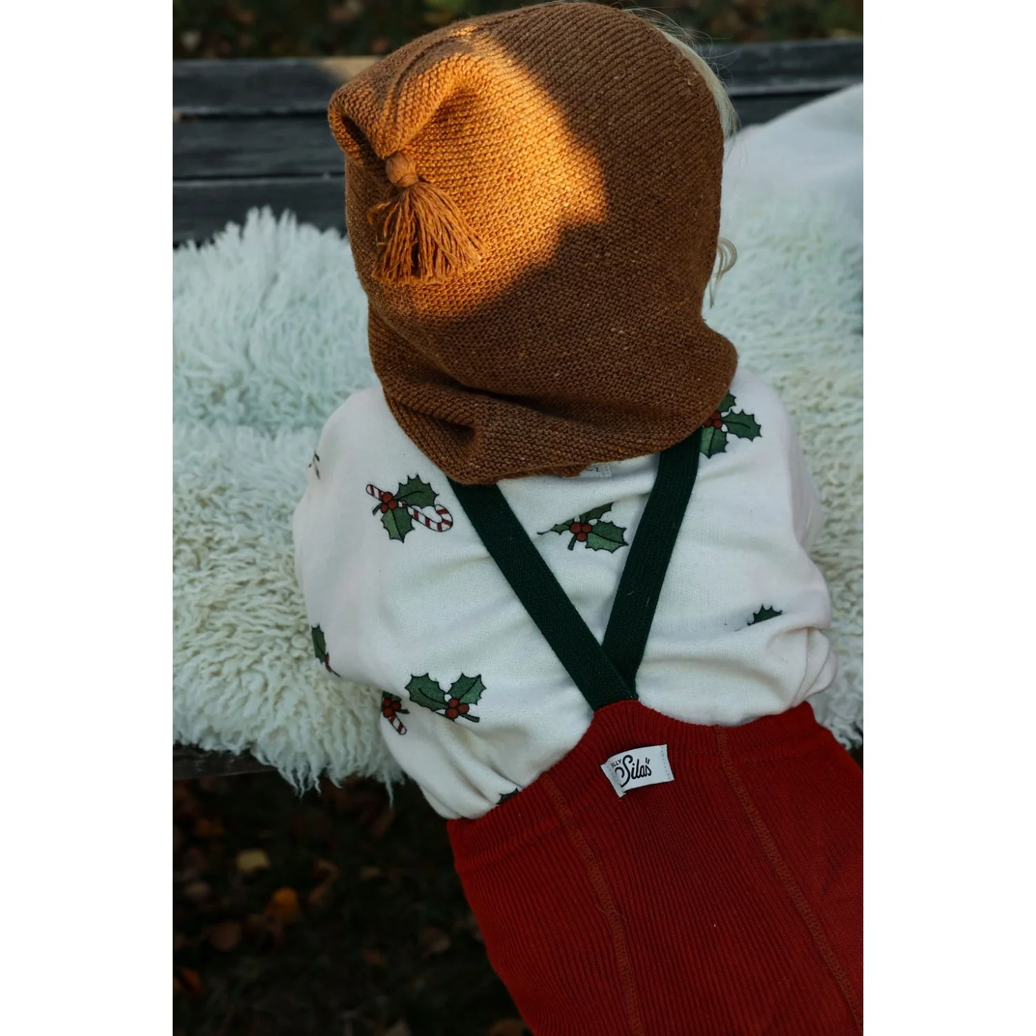 Silly Silas Maple Leaf With Dark Forest Green Footed Tights Christmas Edition - Image 6