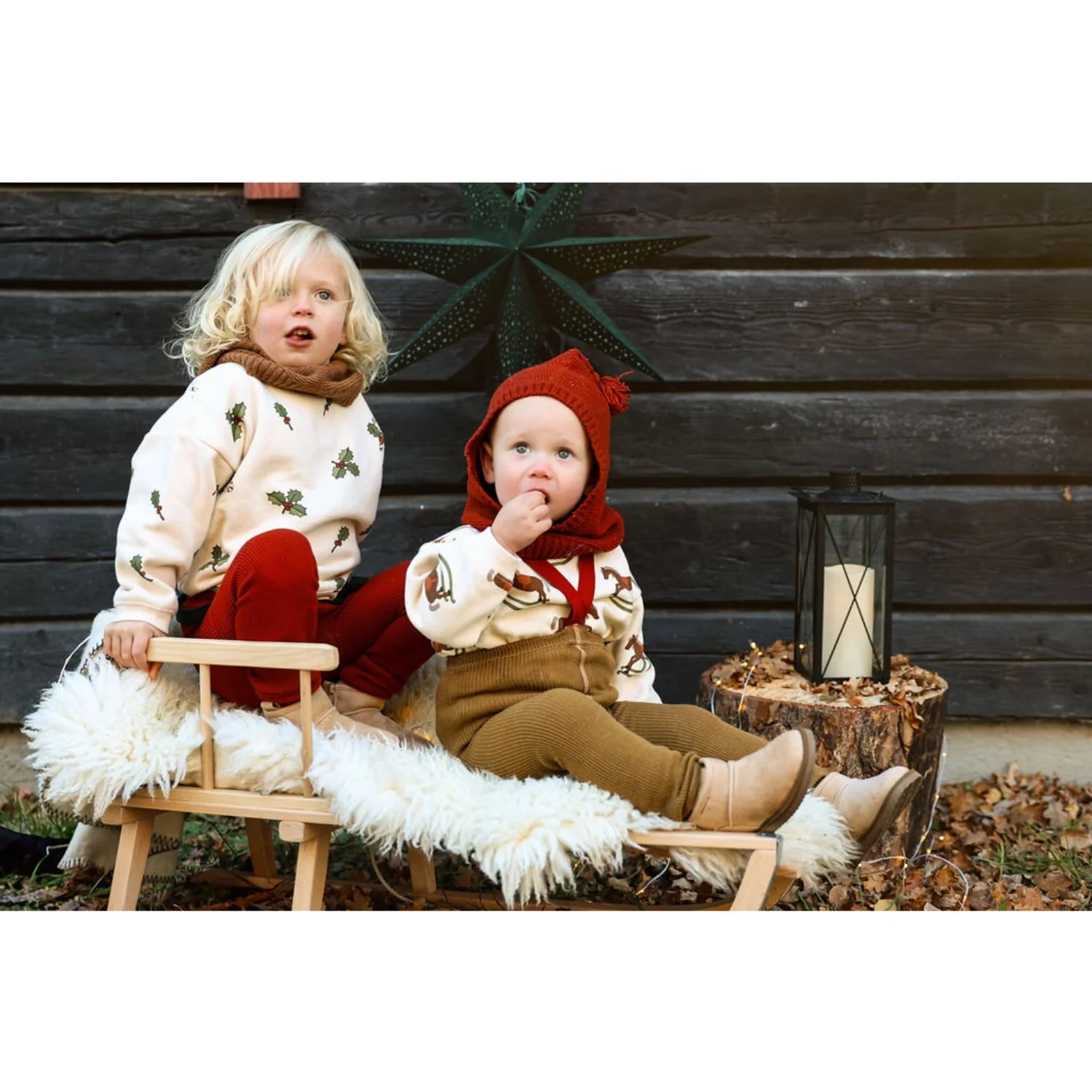Silly Silas Maple Leaf With Dark Forest Green Footless Tights Christmas Edition - Image 11