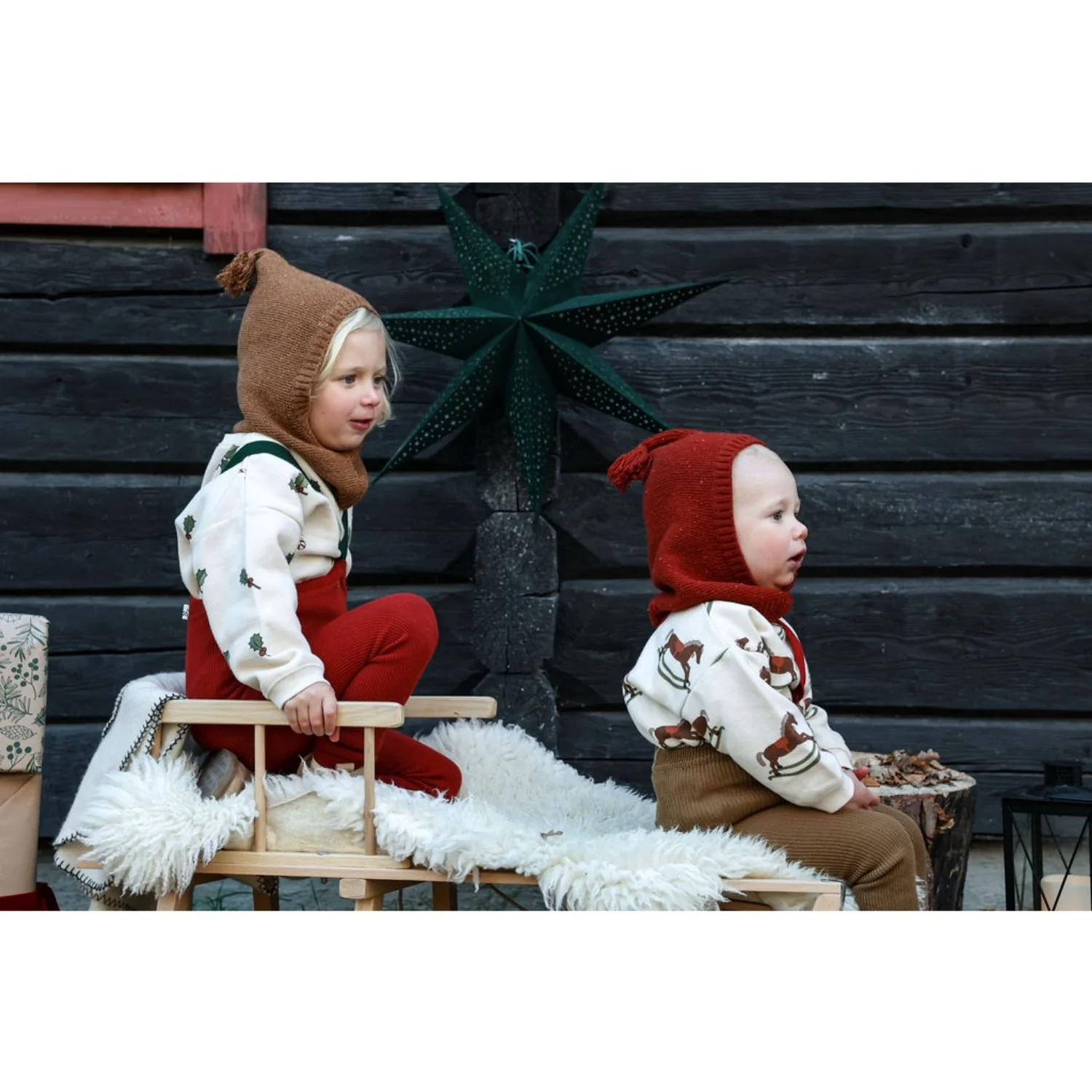 Silly Silas Maple Leaf With Dark Forest Green Footless Tights Christmas Edition - Image 14