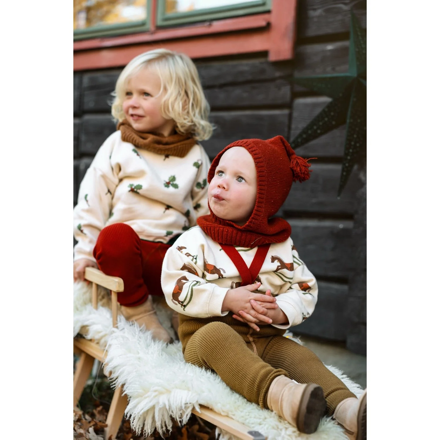 Silly Silas Maple Leaf With Dark Forest Green Footless Tights Christmas Edition - Image 9