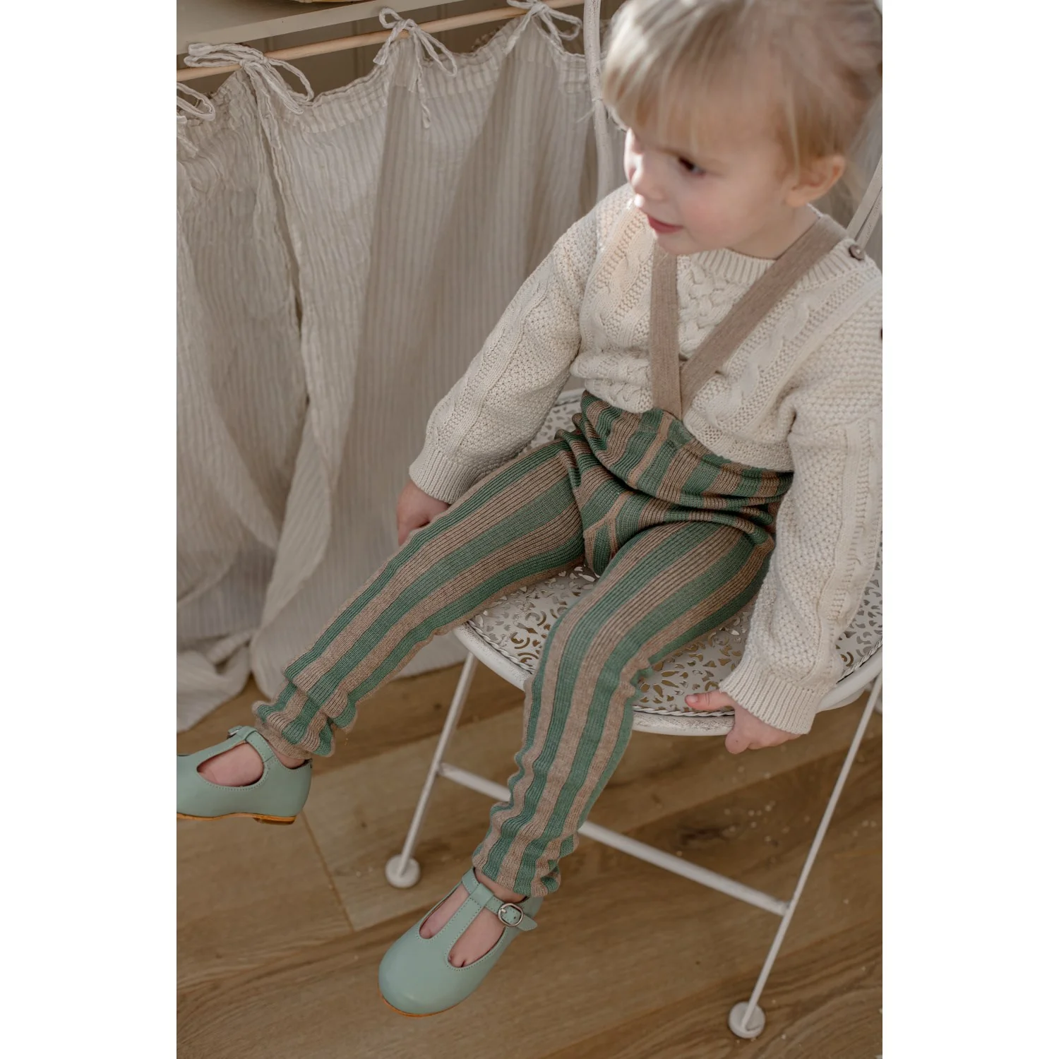Silly Silas Matcha X Peanut Striped Footless Tights Special Edition - Image 7