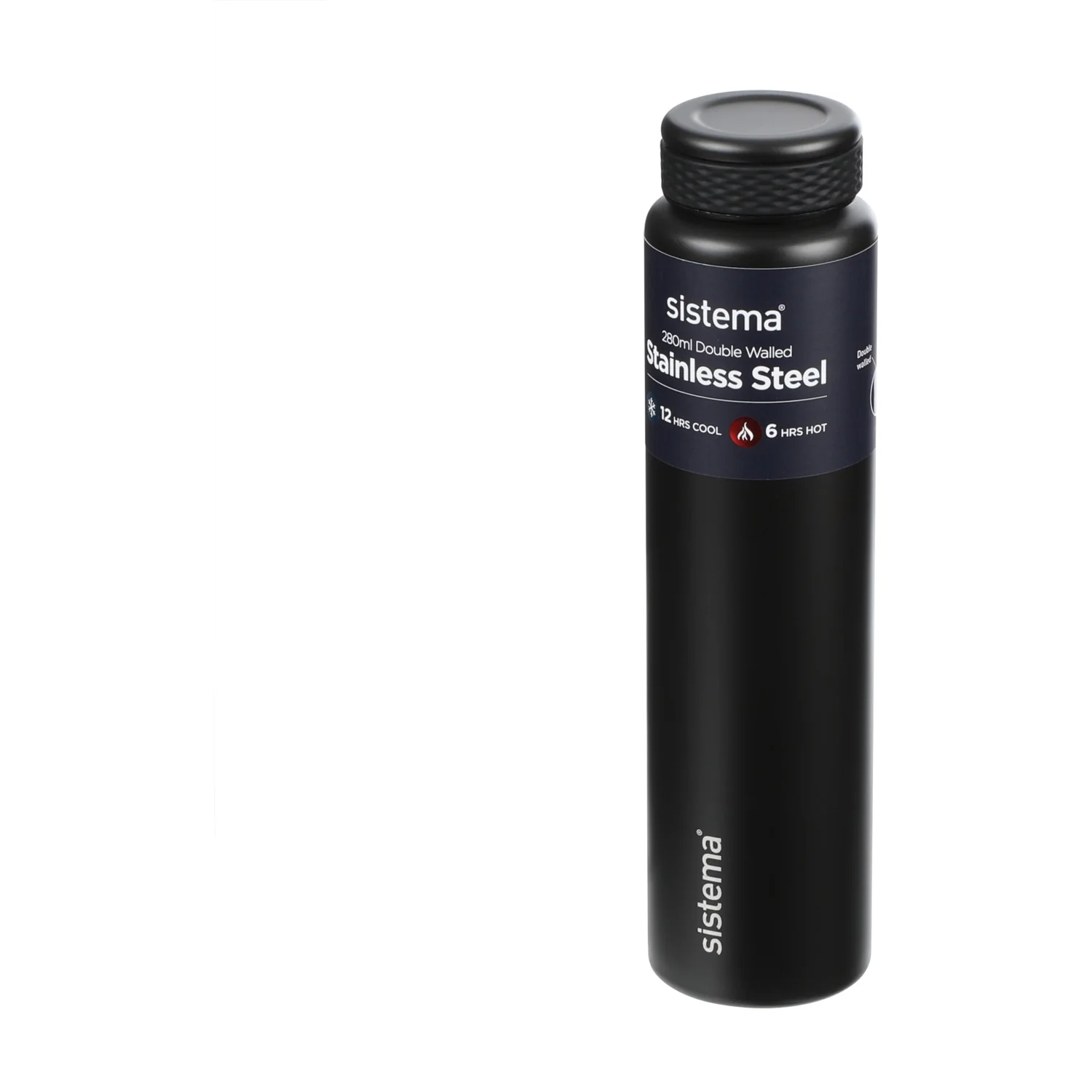 Sistema Black Stainless Steel Water Bottle 280 Ml - Image 4