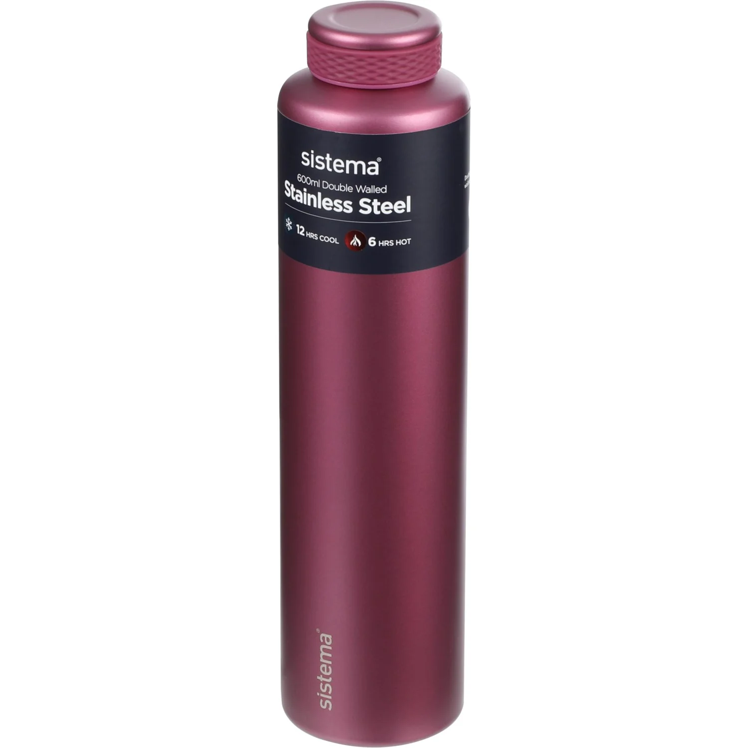 Sistema Fig Purple Stainless Steel Water Bottle 600 Ml - Image 3