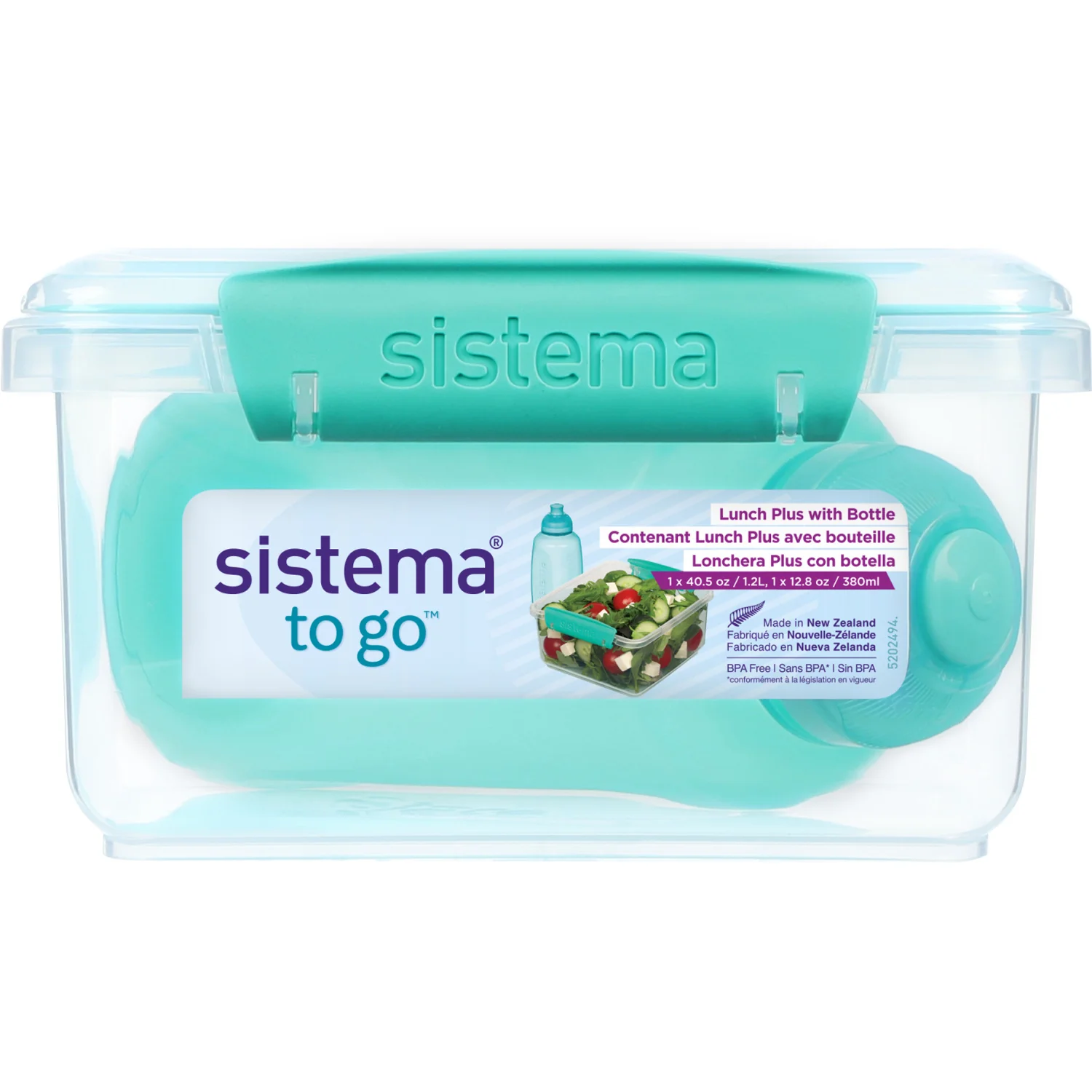 Sistema Minty Teal 1.2L Lunch Plus Lunch Box With Itsy Bottle 380 Ml - Image 2