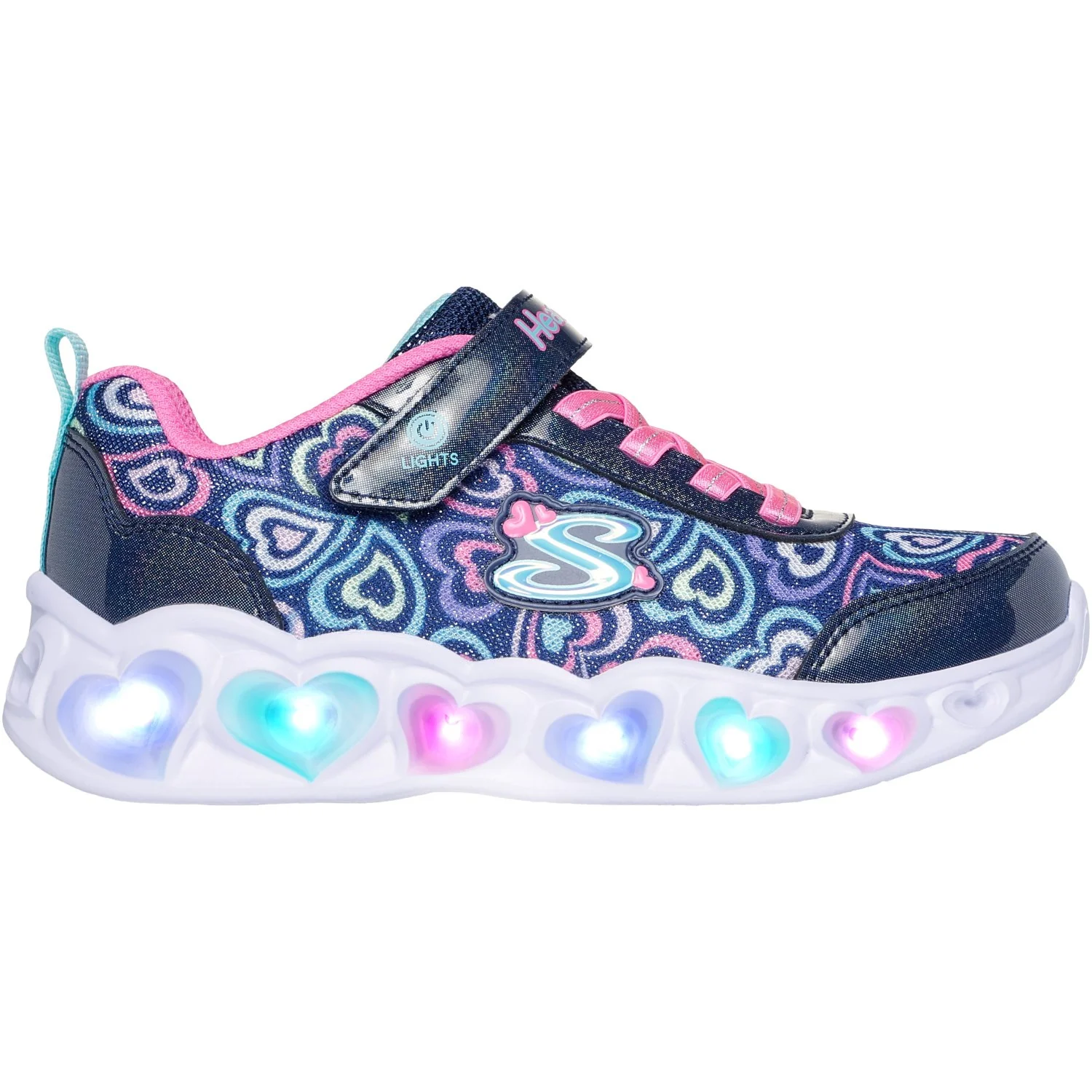 Skechers Navy Heart Lights - Boogie Love - Image 2