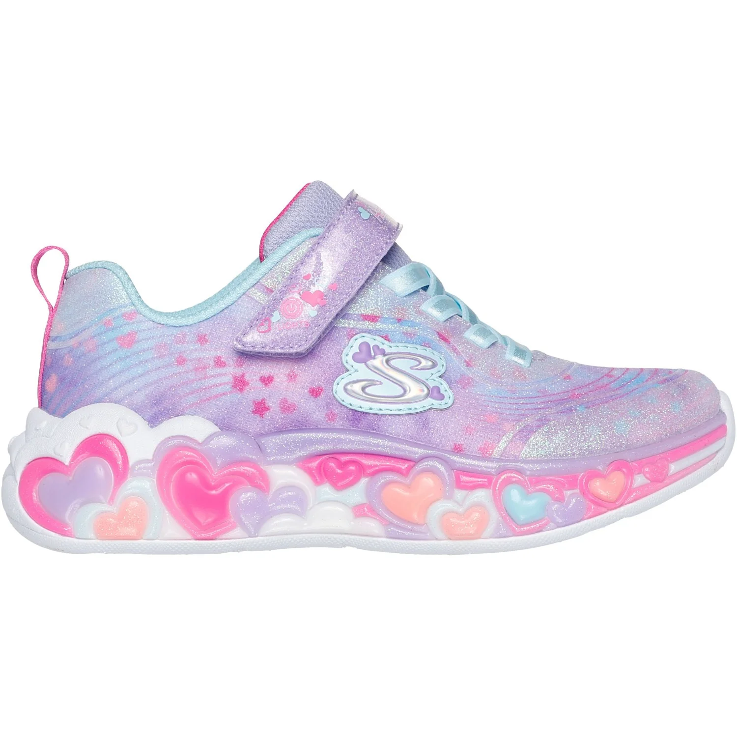 Skechers Purple Eternal Heart Lights - Image 2