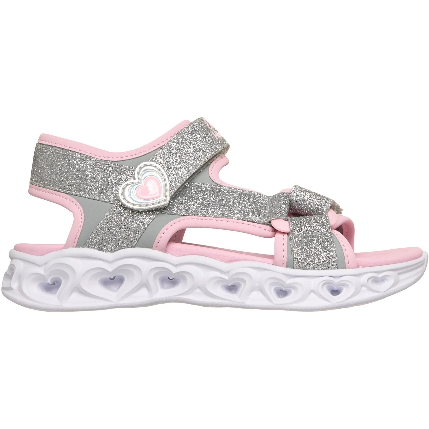 Skechers Silver Heart Lights Sandals - Image 2