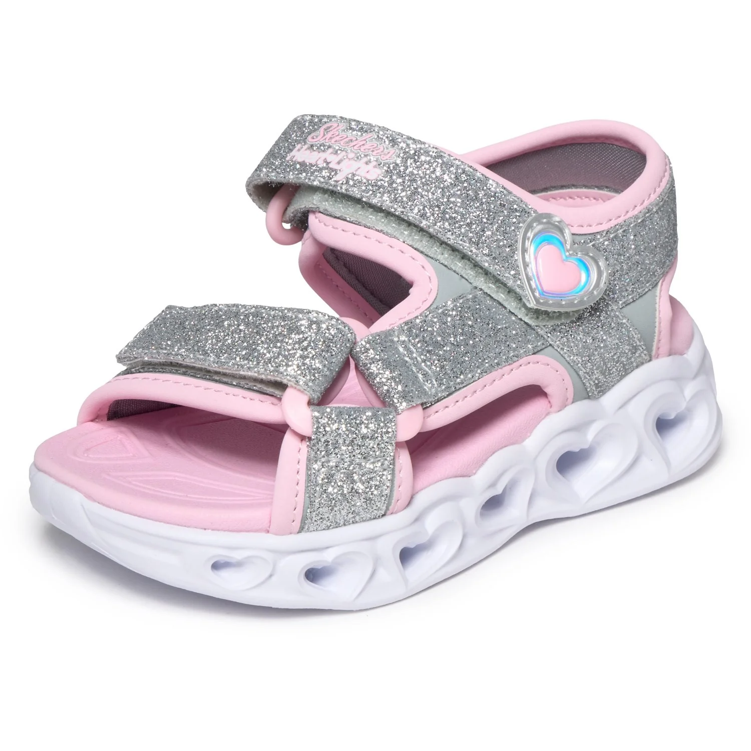 Skechers Silver S Lights\Xae - Heart Lights Sandals - Image 4