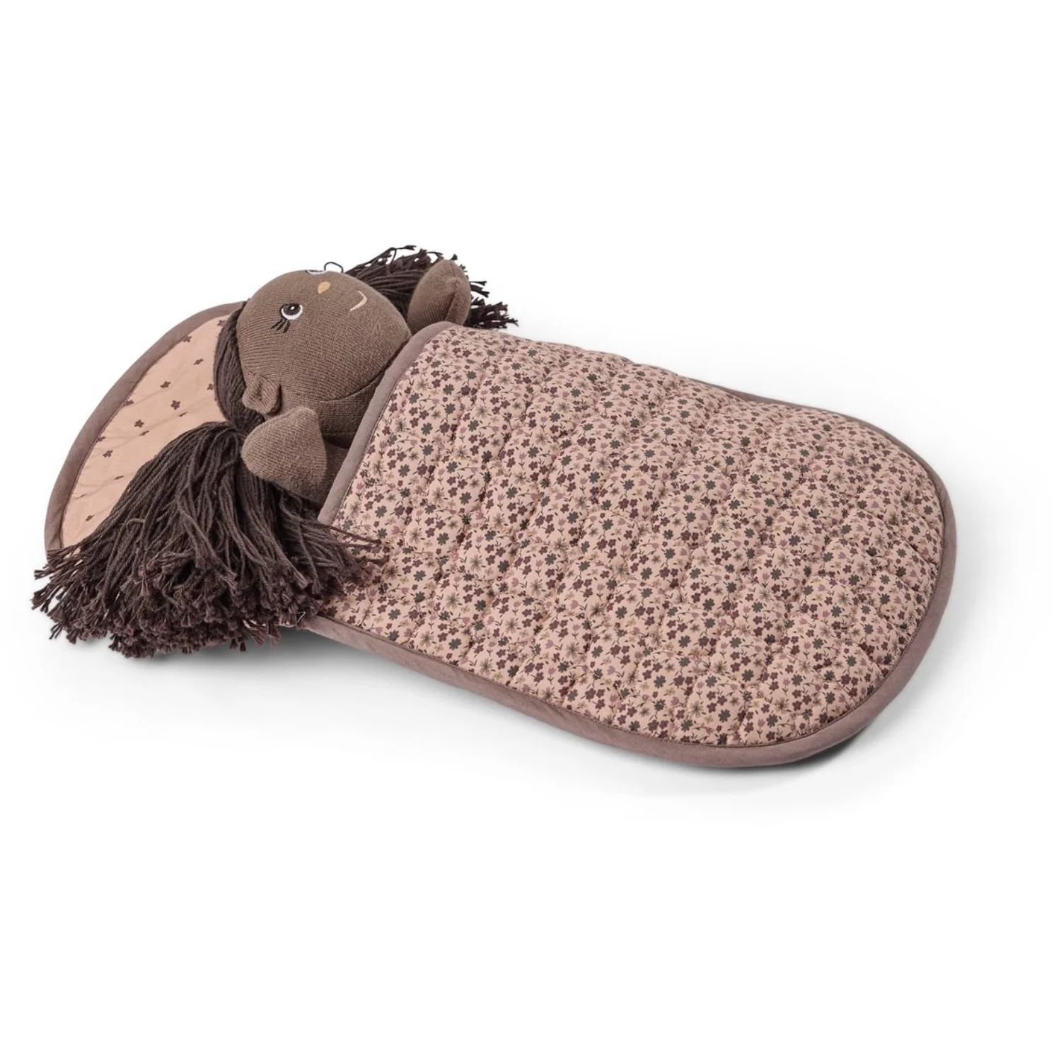 Smallstuff Dark Rose Flowers Sleeping Bag And Pillow - Image 2