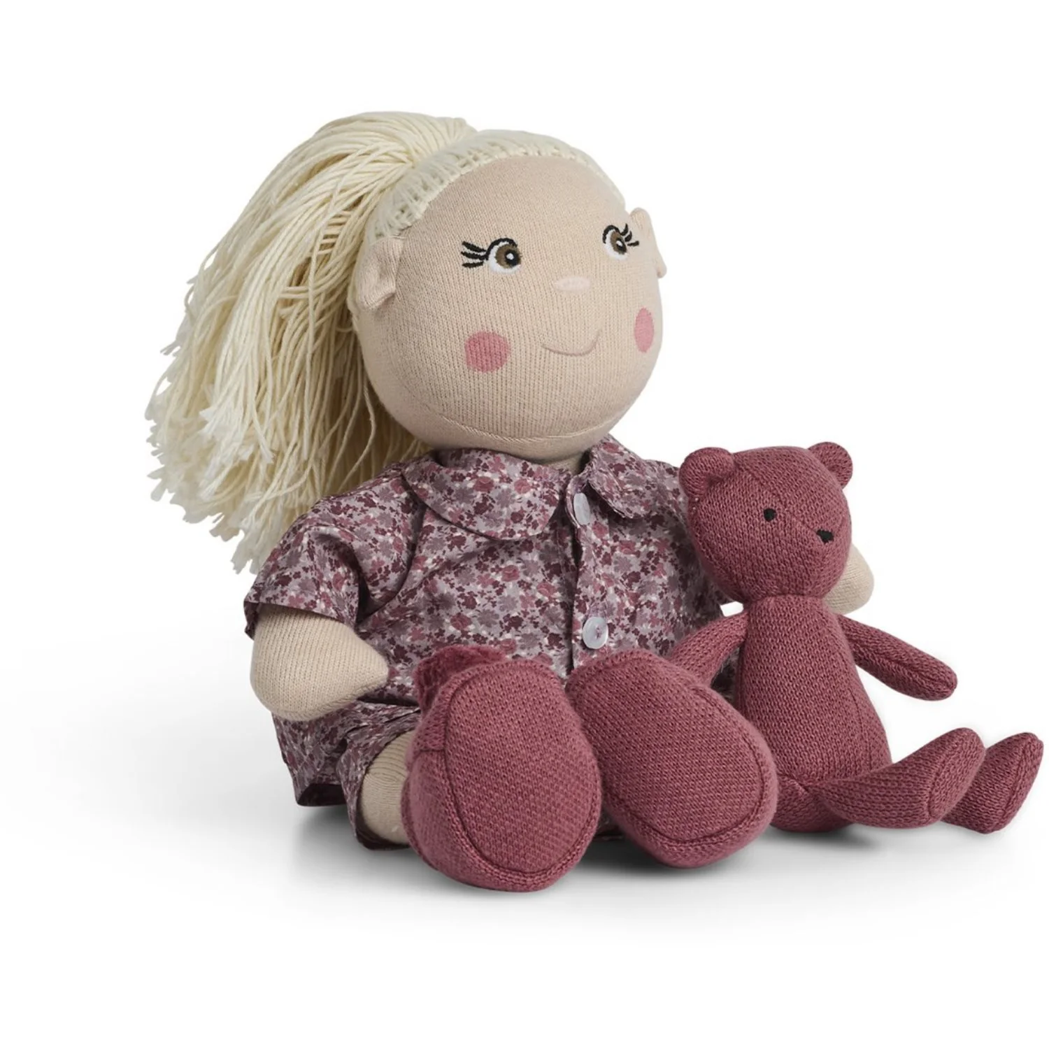 Smallstuff Doll Clothing Flower Pyjamas With Slippers & Teddy - Image 2