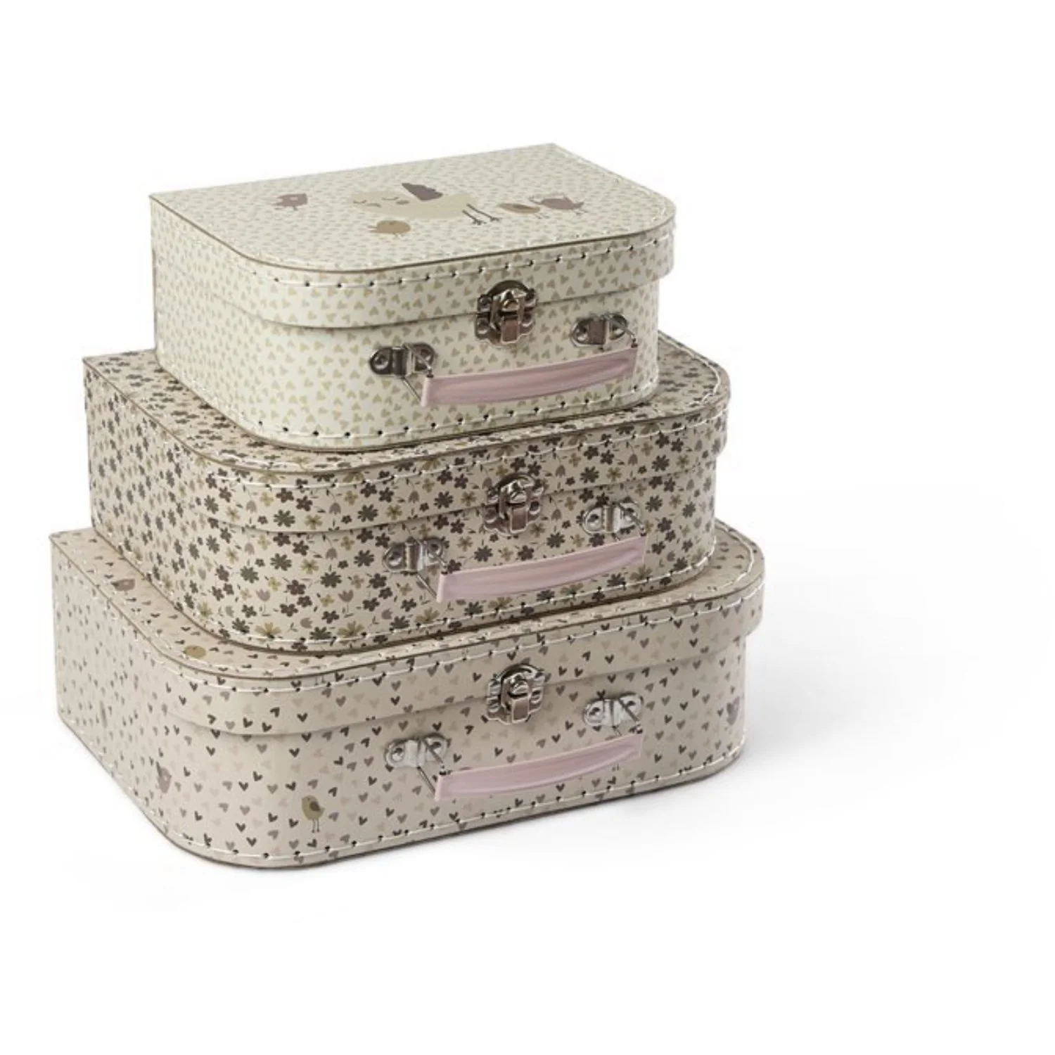 Smallstuff Hearts, Birds & Flowers Suitcase Set