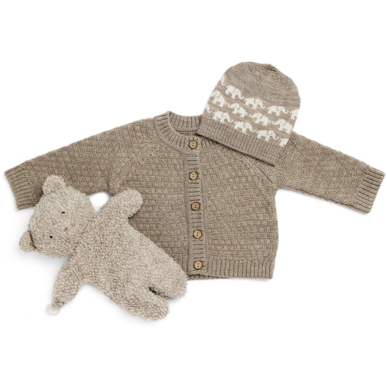 Smallstuff Nature Melange Cardigan Square Knit Merino Wool - Image 3