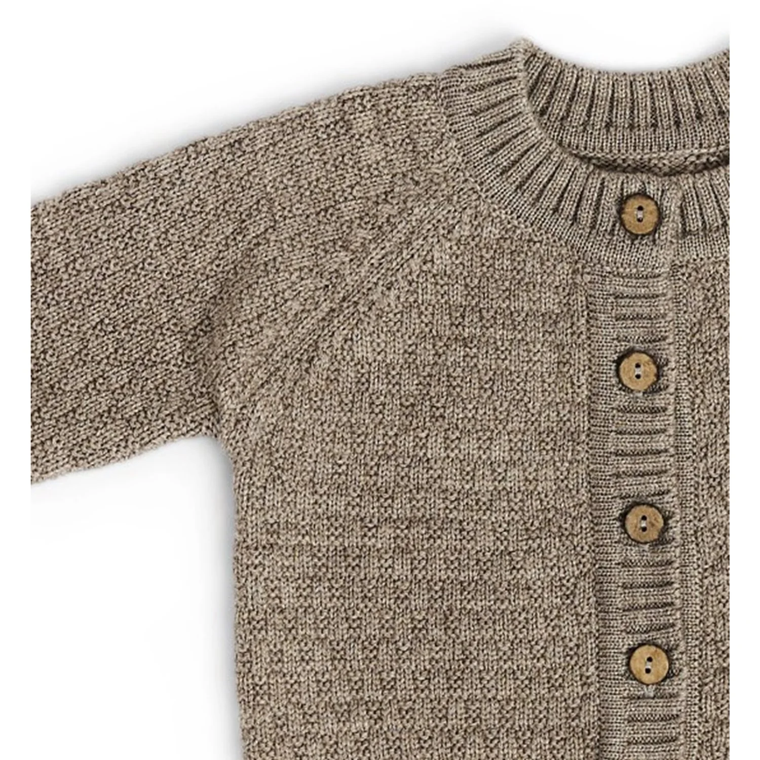 Smallstuff Nature Melange Cardigan Square Knit Merino Wool - Image 4
